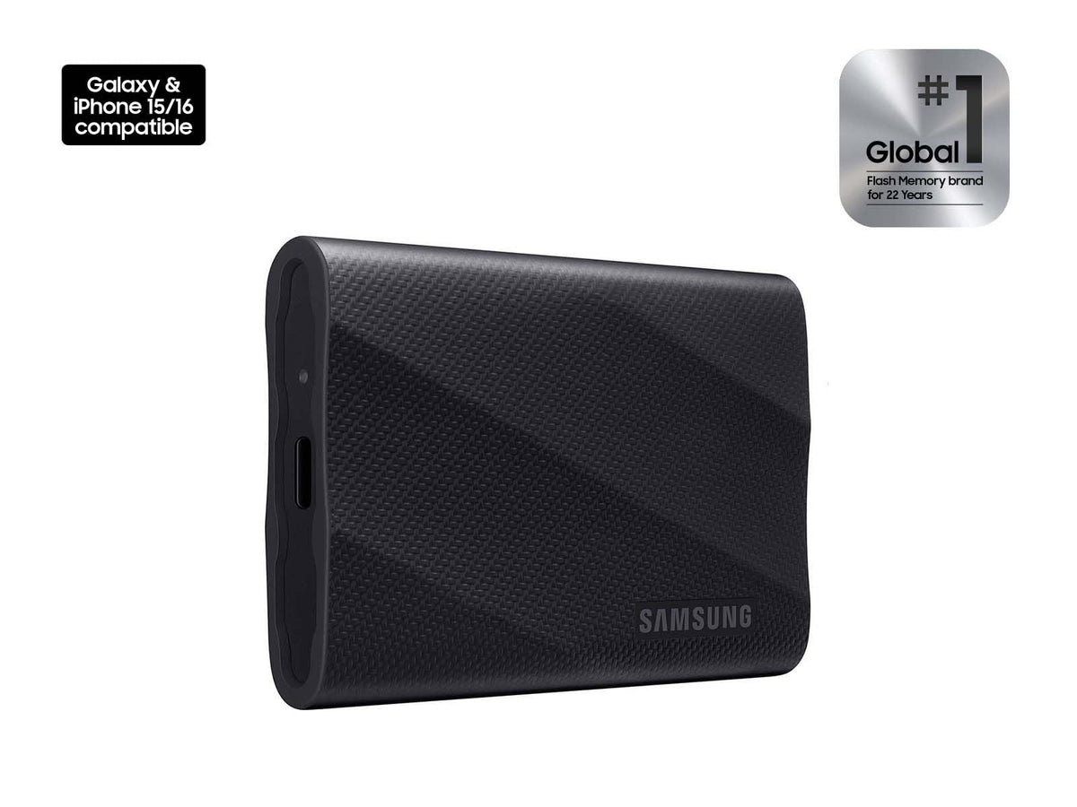 Samsung T9 2TB, SSD portátil, hasta 2000 MB/s, USB 3.2 Gen 2x2 (20 Gbps) NVMe, Resistente, para fotógrafos, Creadores de Contenido y Juegos, Unidad Externa de Estado sólido (MU-PG2T0B/AM)