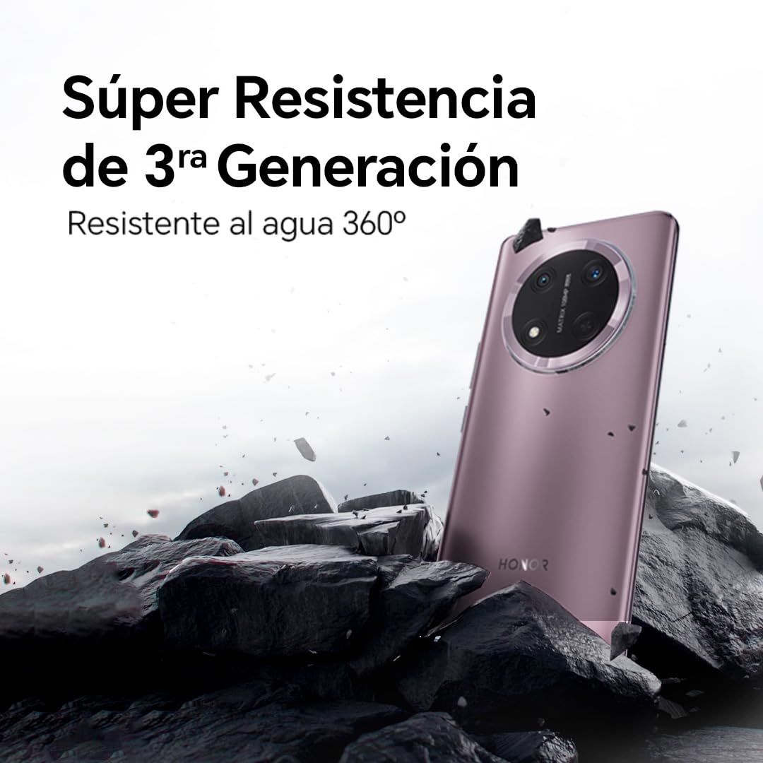 Honor Magic7 Lite 8+512GB Smartphone Resistente a caídas Agua y Polvo IP65M, Dual Sim, Morado + Audiófonos de Regalo