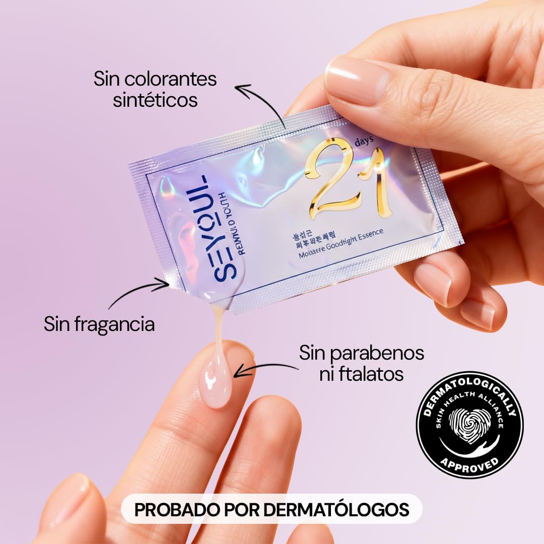 SEYOUL Suero Facial 21 Días con Ácido Hialurónico + Ácido Tranexámico + Niacinamida, Hidratación Profunda y Manchas Menos Visibles, 21 sobres
