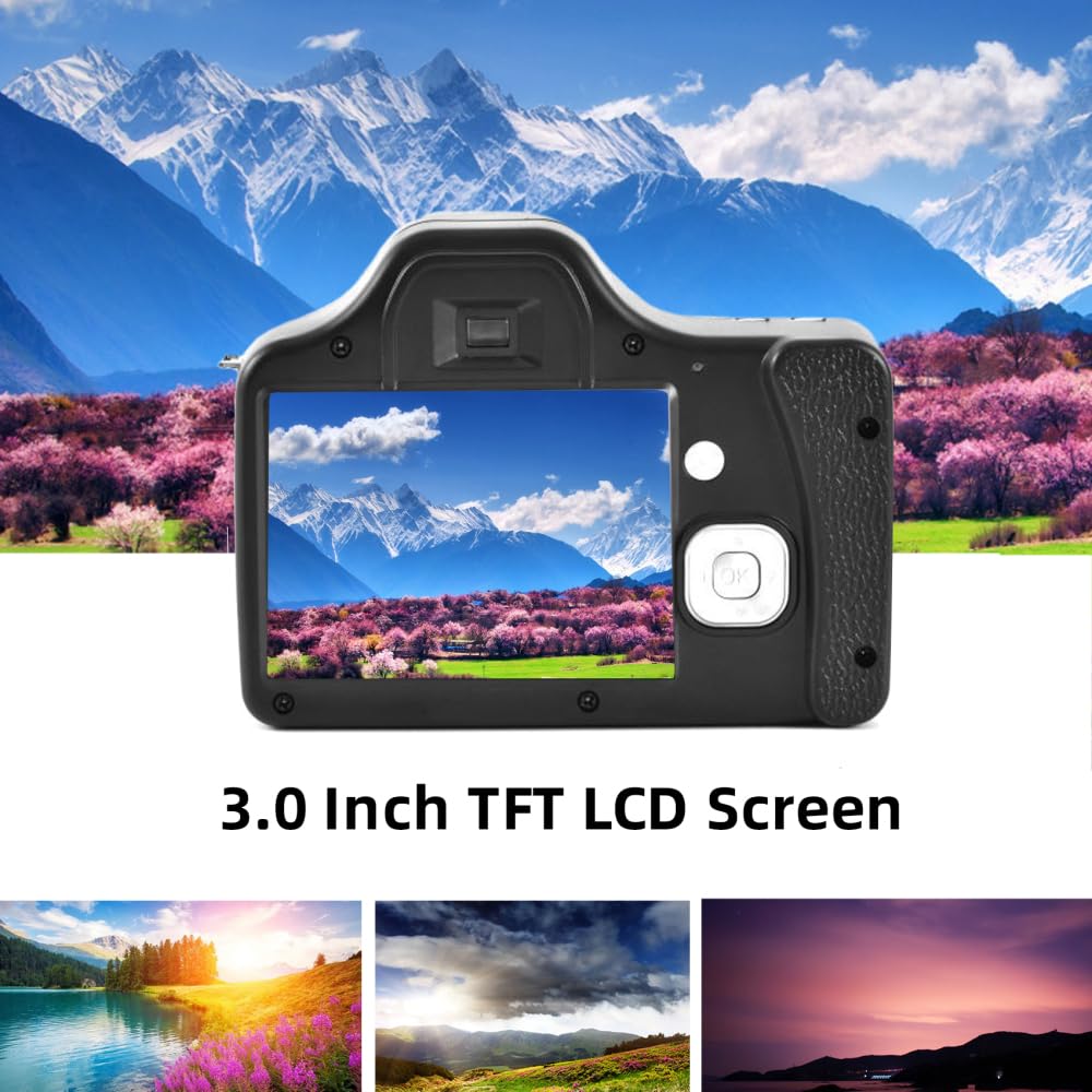 Tluokm Cámara de vídeo Digital, videocámara SLR, grabadora con 24 MP, 18X, Alta definición Digital, 1080 FHD, Pantalla