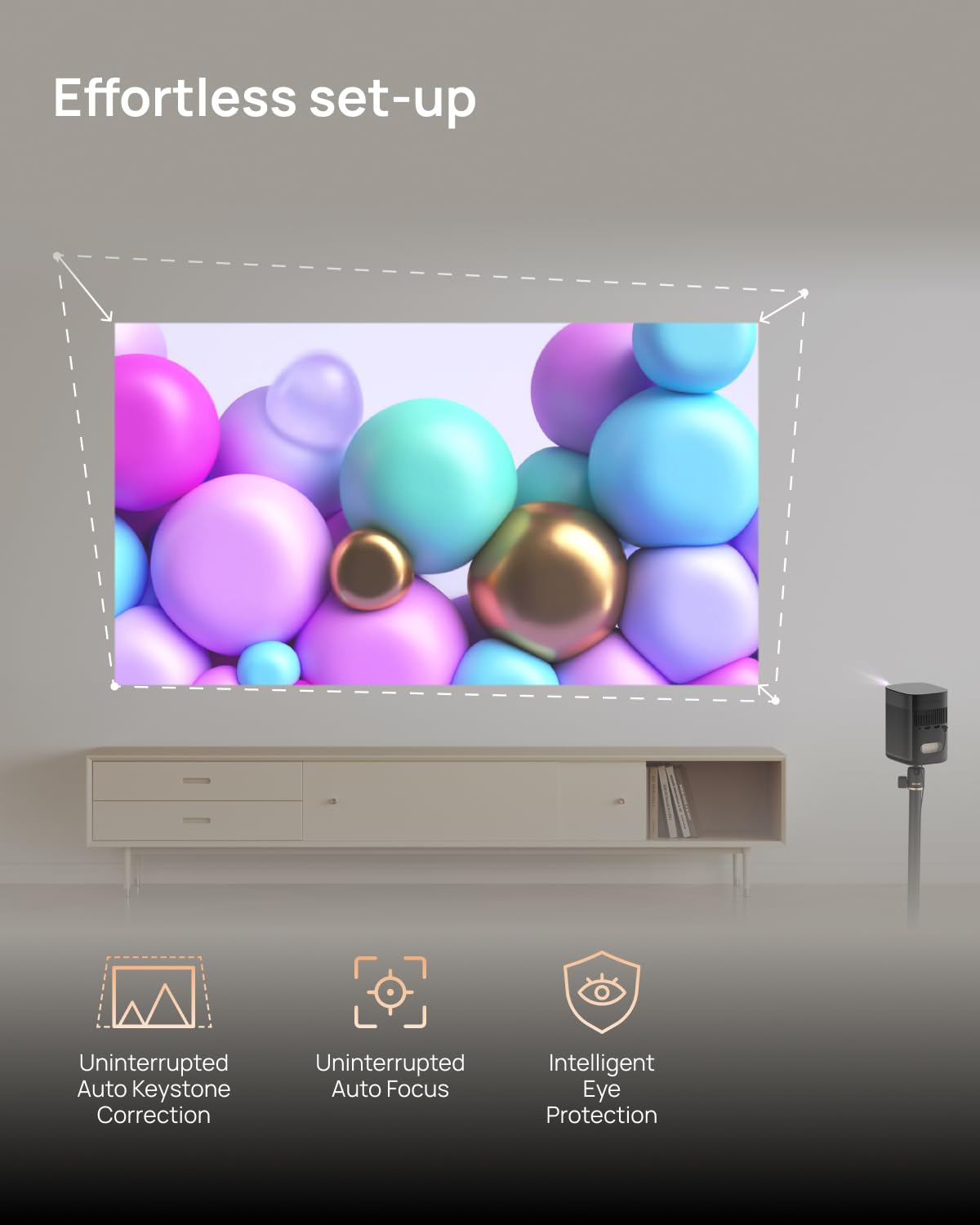 XGIMI MoGo 2 Pro (Nuevo) Proyector Portátil 1080P, Google TV con Netflix con licencia, con WiFi y Bluetooth, 430 lúmenes ISO, altavoces 2X8W, admite 4K, enfoque automático, evita objetos, adaptación