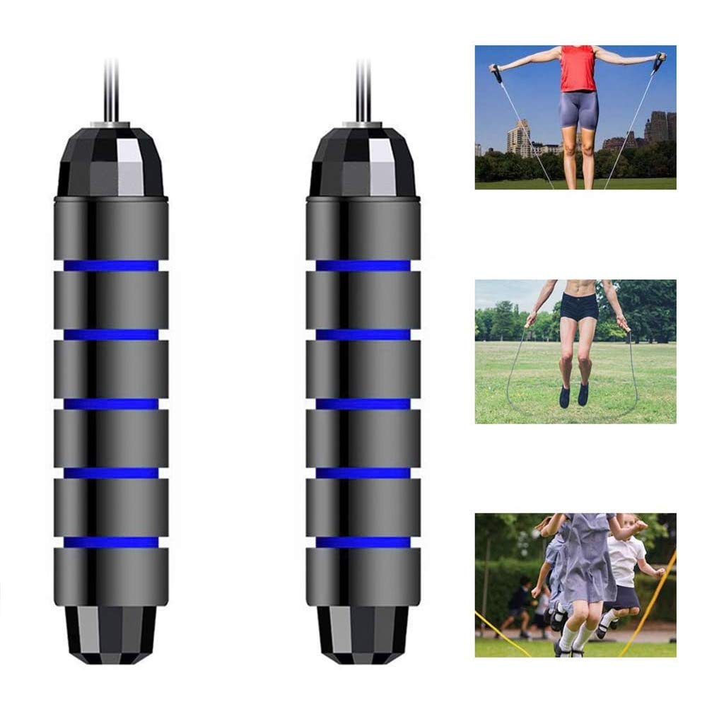 WAYAMY Cuerda para Saltar, Fácil de Ajustar y con Manijas Cómodas,Calidad Premium, Cuerda Ligera y Ajustable Mejor para Mantenerse en Forma, Pérdida de Peso, como Speed  (Azul)