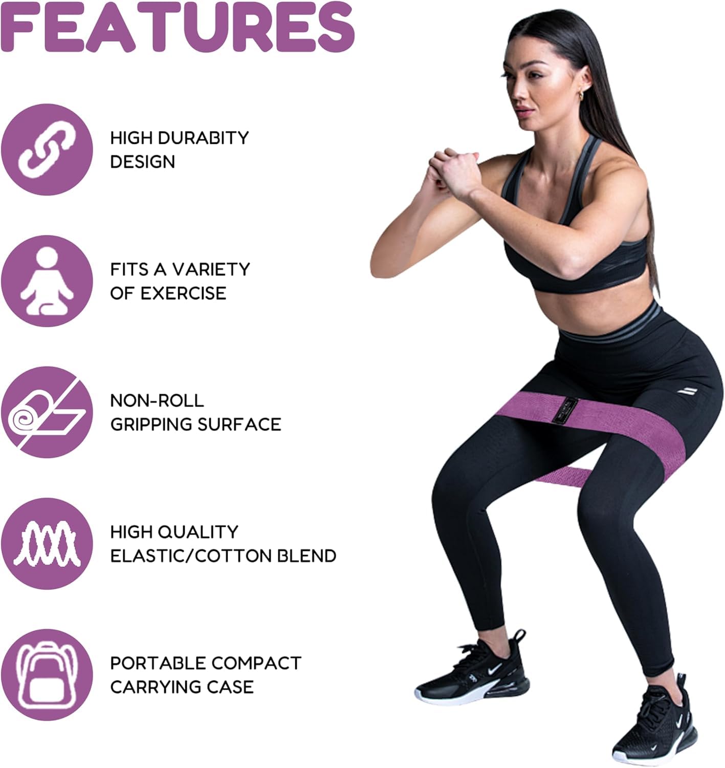 SPOSYN Bandas Elasticas Musculacion Fitness, Set de 3 Bandas Resistencia Cintas Elasticas Fitness Antideslizantes de Tela 3 Niveles de Resistencia para Crossfit Yoga Pilates Glúteos Piernas Brazo