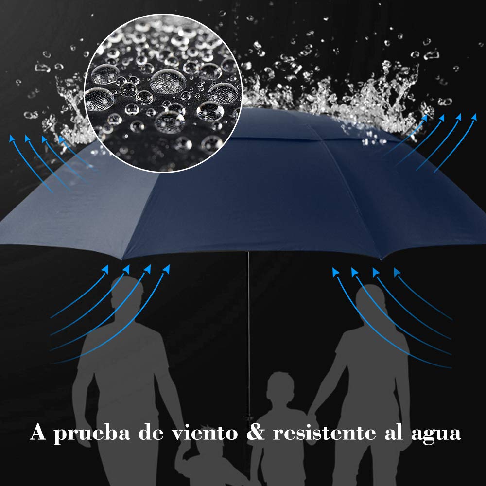 EMAGIE Paraguas de Golf Sombrilla Grande con Protección UV Paraguas de Golf Pro-Line Resistente al Viento Paraguas Grande con Construcción de Fibra de Vidrio Sombrilla Ligero Resistente al Agua(Azul)