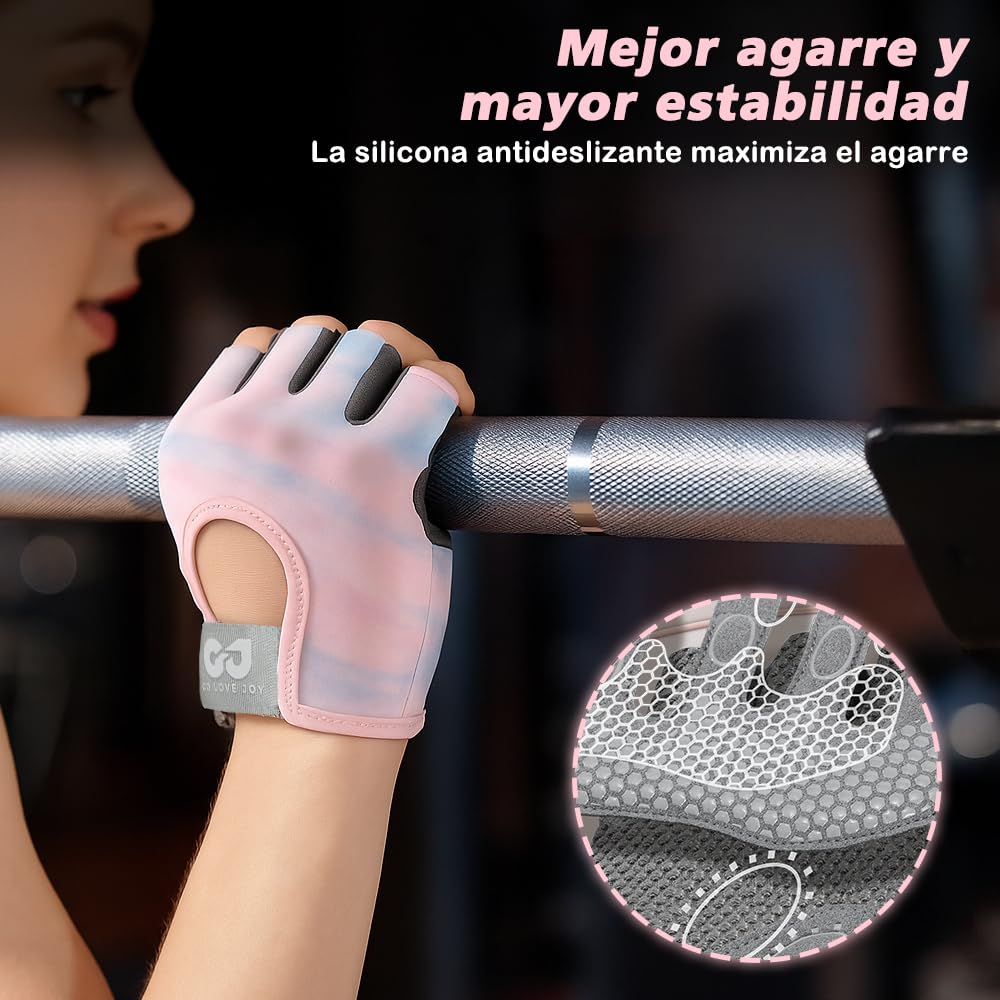 EDECOR Guantes Deportivos, Guantes de Gym con Muñequeras, Transpirables Antideslizantes para Hombre y Mujer con Toalla, para Entrenamiento y Fitness