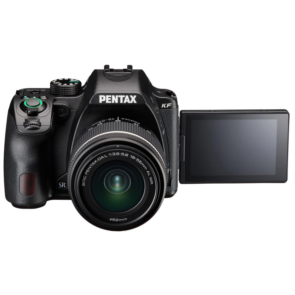 Pentax KF APS-C Cámara réflex Digital 18-55 WR Kit con Monitor LCD a Prueba de Polvo, Resistente a la Intemperie y de ángulo Variado, Color Negro