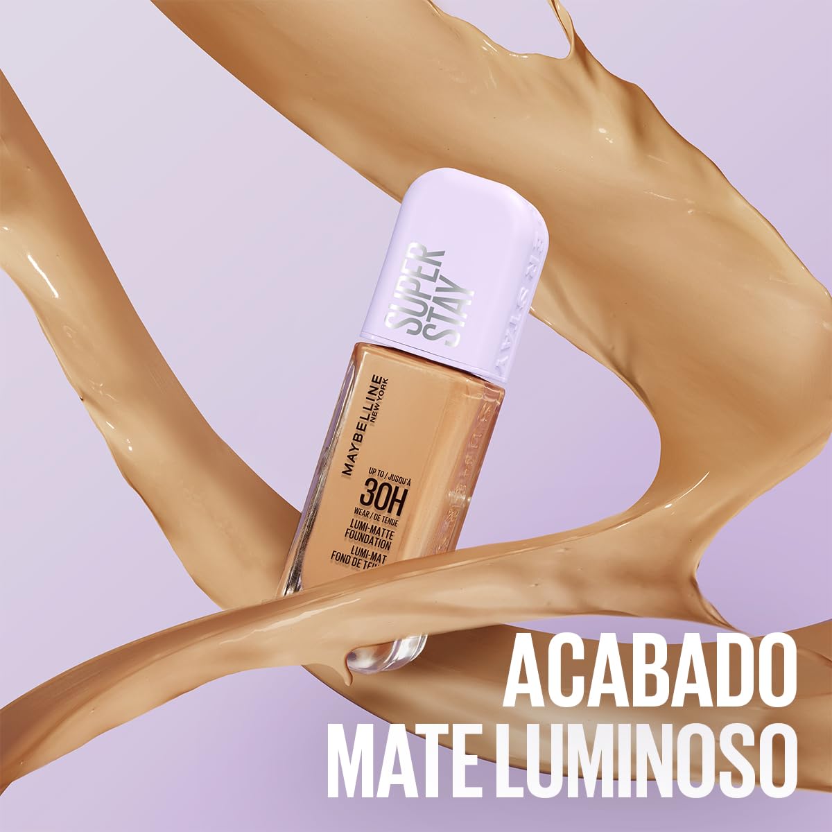 Maybelline Super Stay Lumi Matte Base de Maquillaje Líquida, Alta Cobertura con Acabado Mate Luminoso, Tecnología Lightwear 30H de Duración, Tono 120, 30 ml