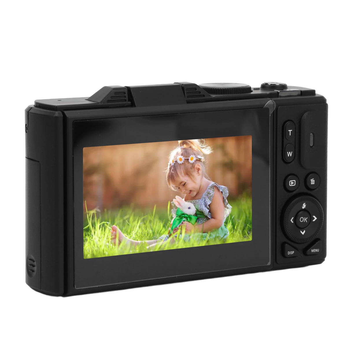 Cámara Digital 4K, Cámara de Vlogging 4K UHD de 64MP con Zoom de 18X, Cámara Digital Retro con Enfoque Automático y Pantalla Abatible de 3 Pulgadas para Principiantes, (Black)