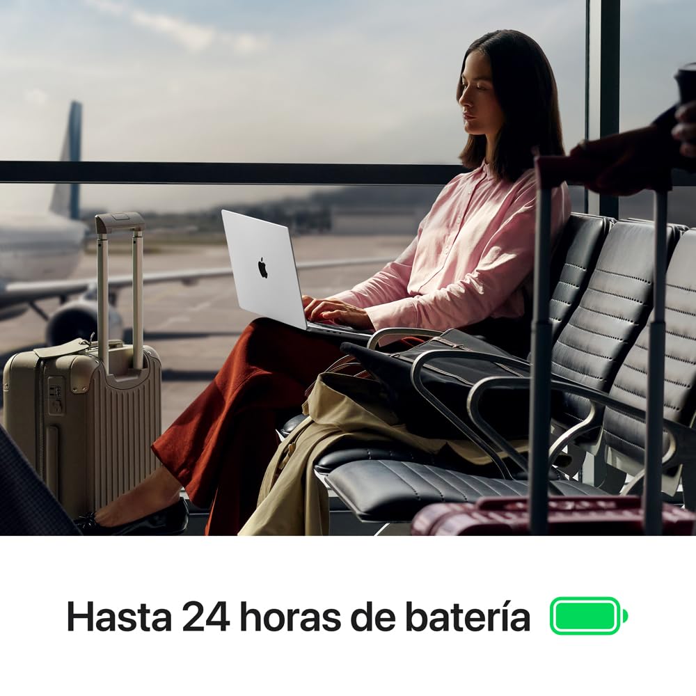 Laptop MacBook Pro con Chip M5 de Apple (2025), CPU de 10 núcleos y GPU de 10 núcleos:Pantalla Liquid Retina XDR de 14.2 Pulgadas,24 GB de Memoria unificada, Almacenamiento SSD de 1TB; Negro Espacial