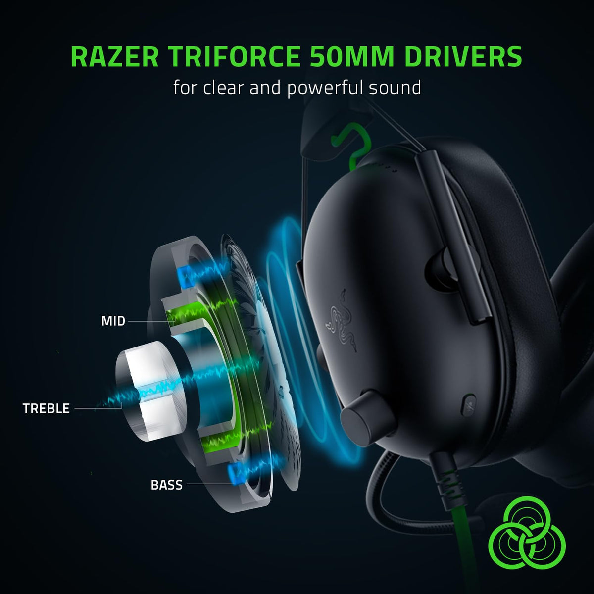 Razer BlackShark V2 X Auriculares para juegos con cable USB Esports: sonido envolvente 7.1,micrófono con cancelación de ruido, color negro (Reacondicionado)