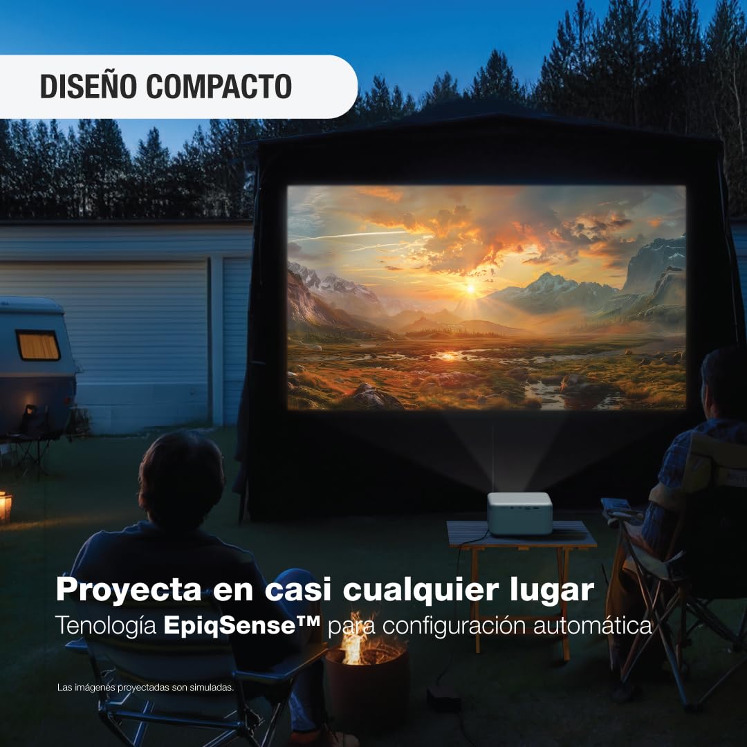 Epson EpiqVision Mini EF21 Proyector láser Inteligente portátil, 1000 lúmenes, FHD 1080p HDR, 3 Chips 3LCD, Google TV, Netflix, Altavoces estéreo, Cine en casa, Color Verde
