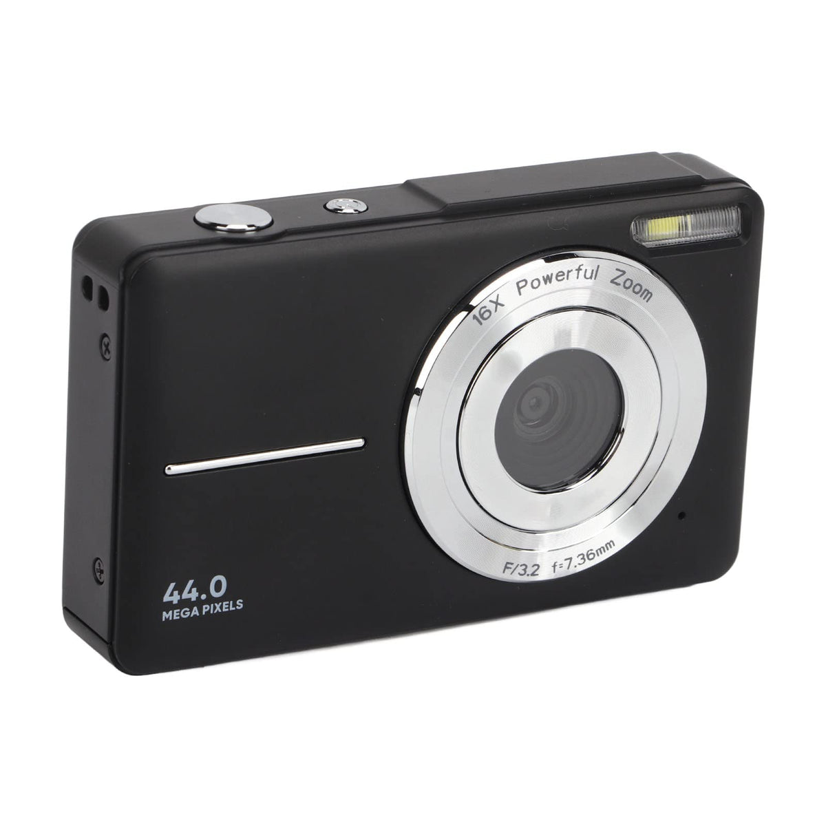 Yunseity Cámara Digital, HD 1080P 44MP Vlogging Camera para Niños Videocámara con Pantalla de 2,4 Pulgadas, Zoom 16X Autofocus Compacto Portátil Mini Camera Regalos para Estudian (Negro)