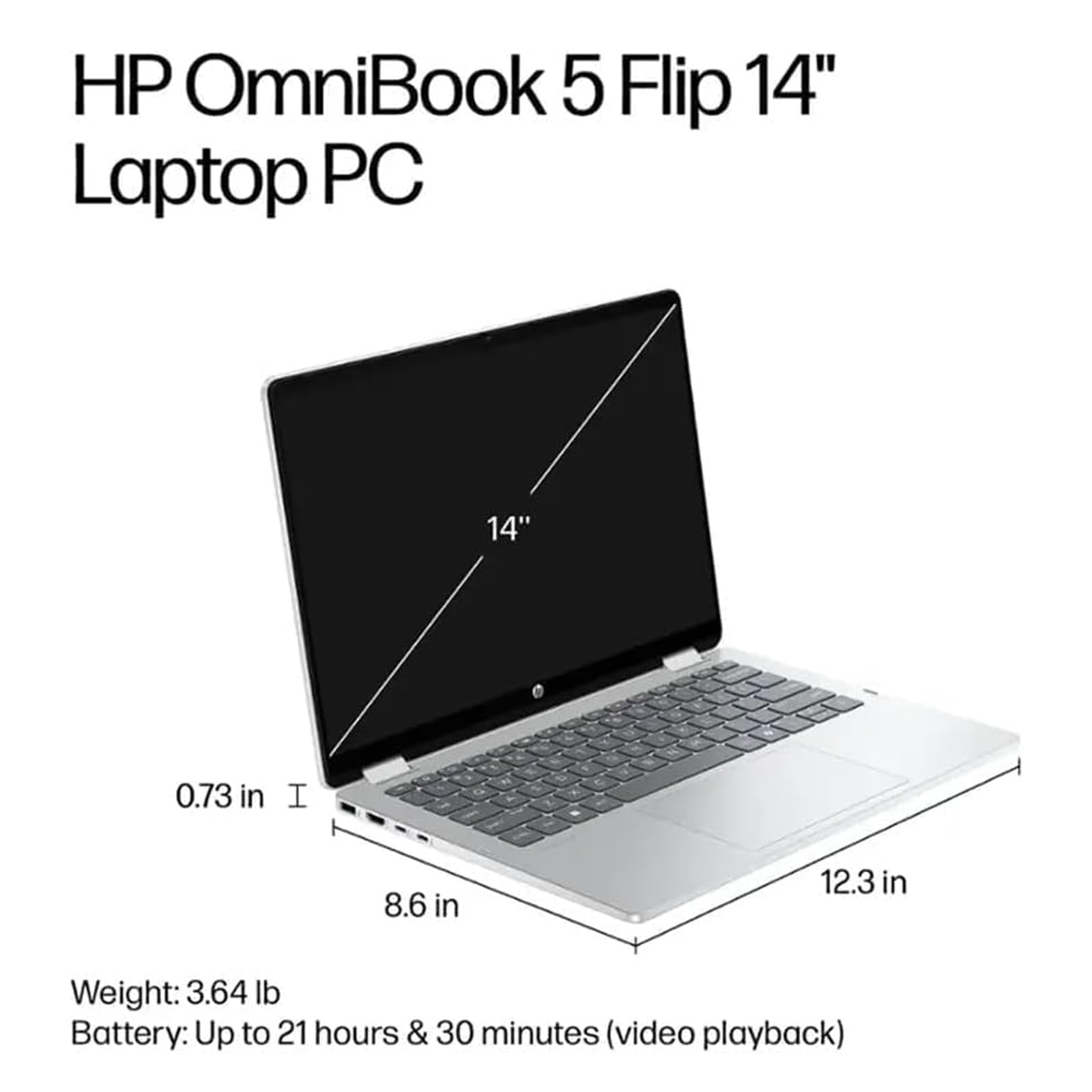 Laptop HP OmniBook 14-FP0023dx 5 Flip 2 en 1 Core 7 16GB 512GB Touch 14" Plata