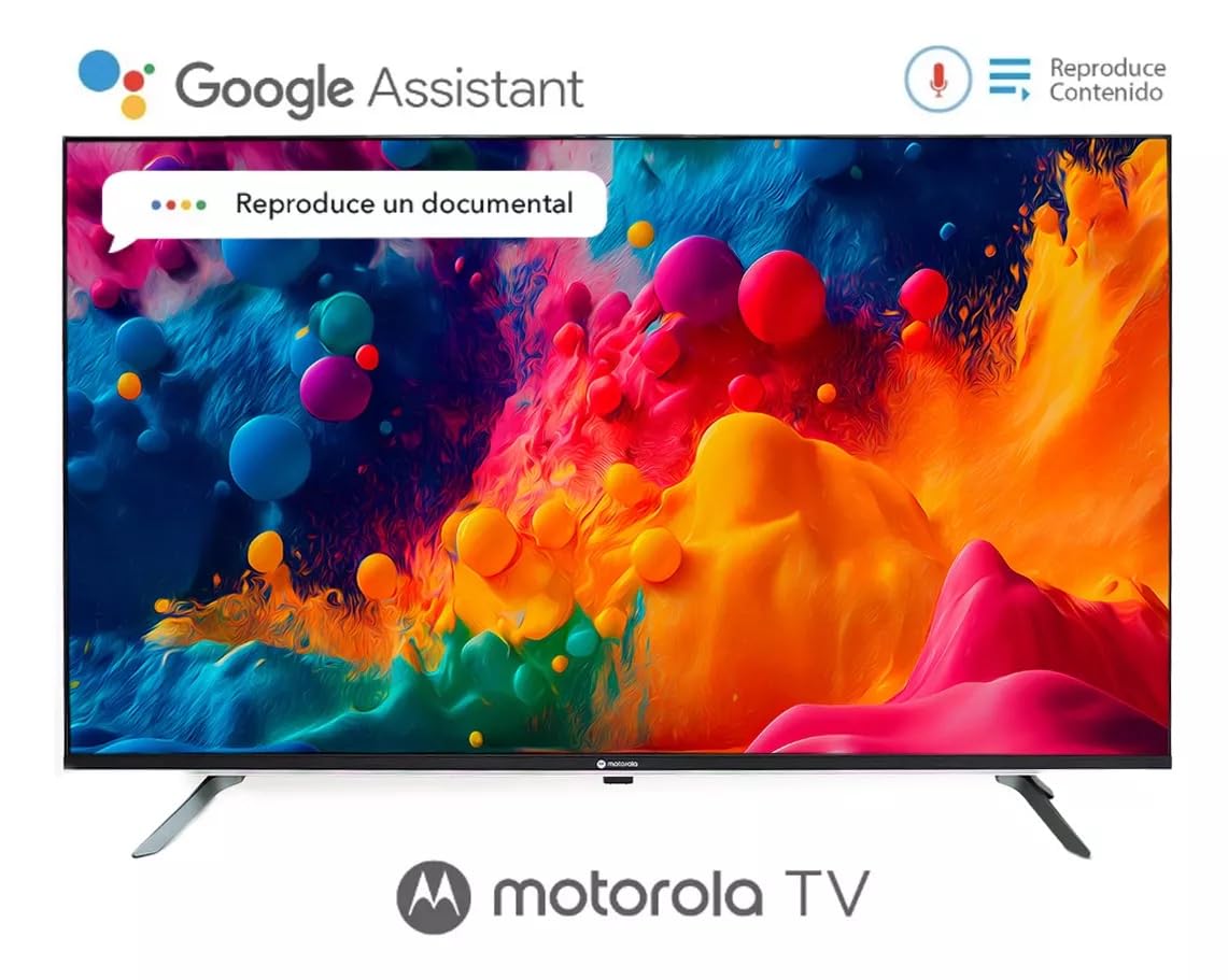 motorola Google TV Television Smart TV Android TV 32" Pulgadas | LED Pantalla Compatible con Google TV | Vive en Full HD | 2024 Modelo MOT32HLE11 | Negro Bezel