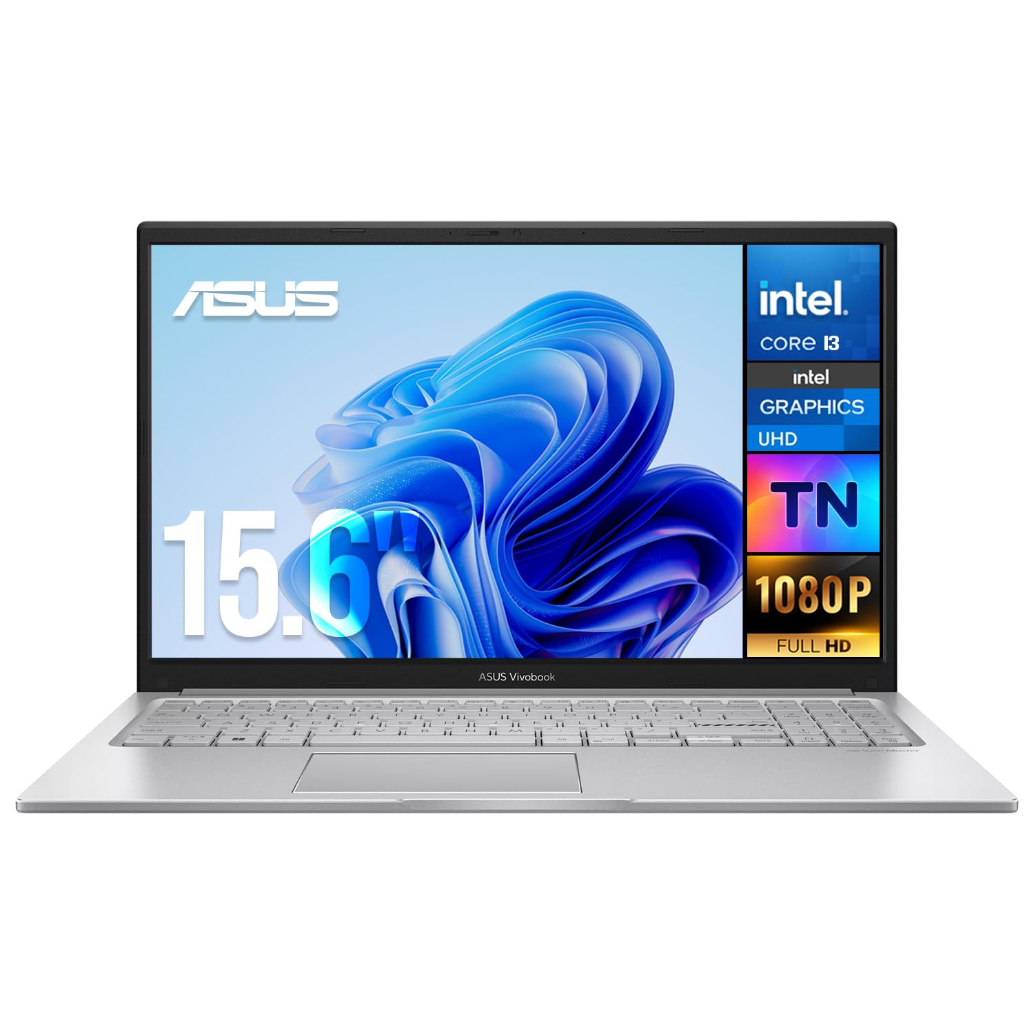 ASUS Laptop Vivobook 15 Intel Core i3 1315U 16GB 512GB SSD 15.6” Full HD W11 Plata Teclado Español Ideal para Trabajo y Multitarea