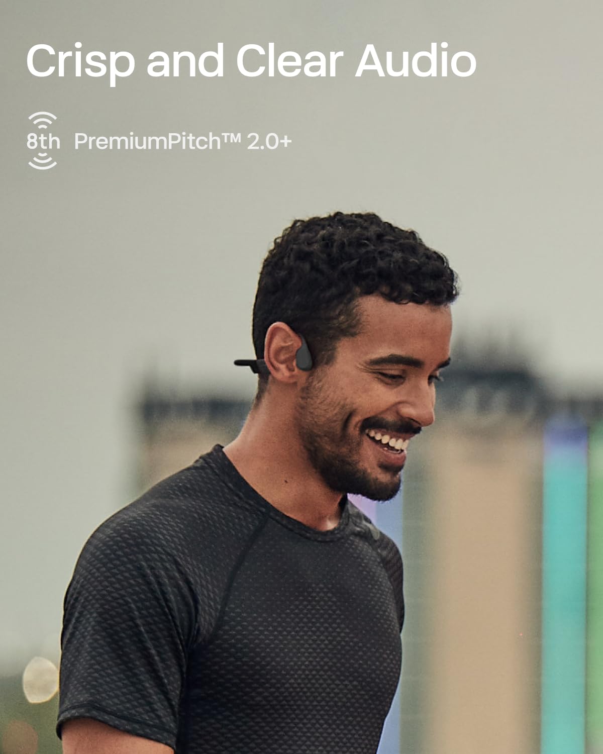 SHOKZ OpenRun Auriculares conducción ósea, audífinos Deportivos inalámbricos de oído Abierto con Bluetooth y micrófono, Open-Ear, Resistentes al Agua IP67 para Correr, USB-C, Negro