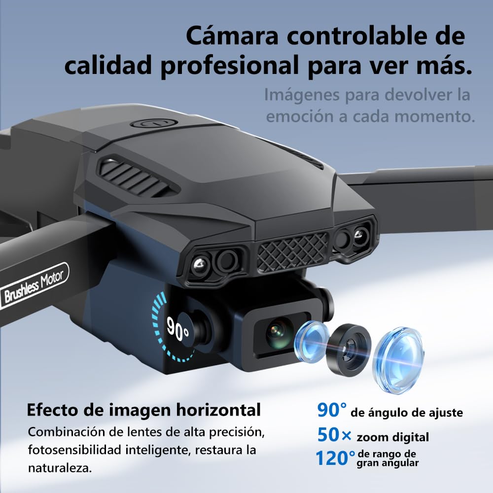 AXNEN Mini Dron Con Cámara 4K,Drones con motor sin escobillas con 3 baterías,Dron FPV portátil plegable,Drone 4K para Principiantes, Adolescentes y Adultos