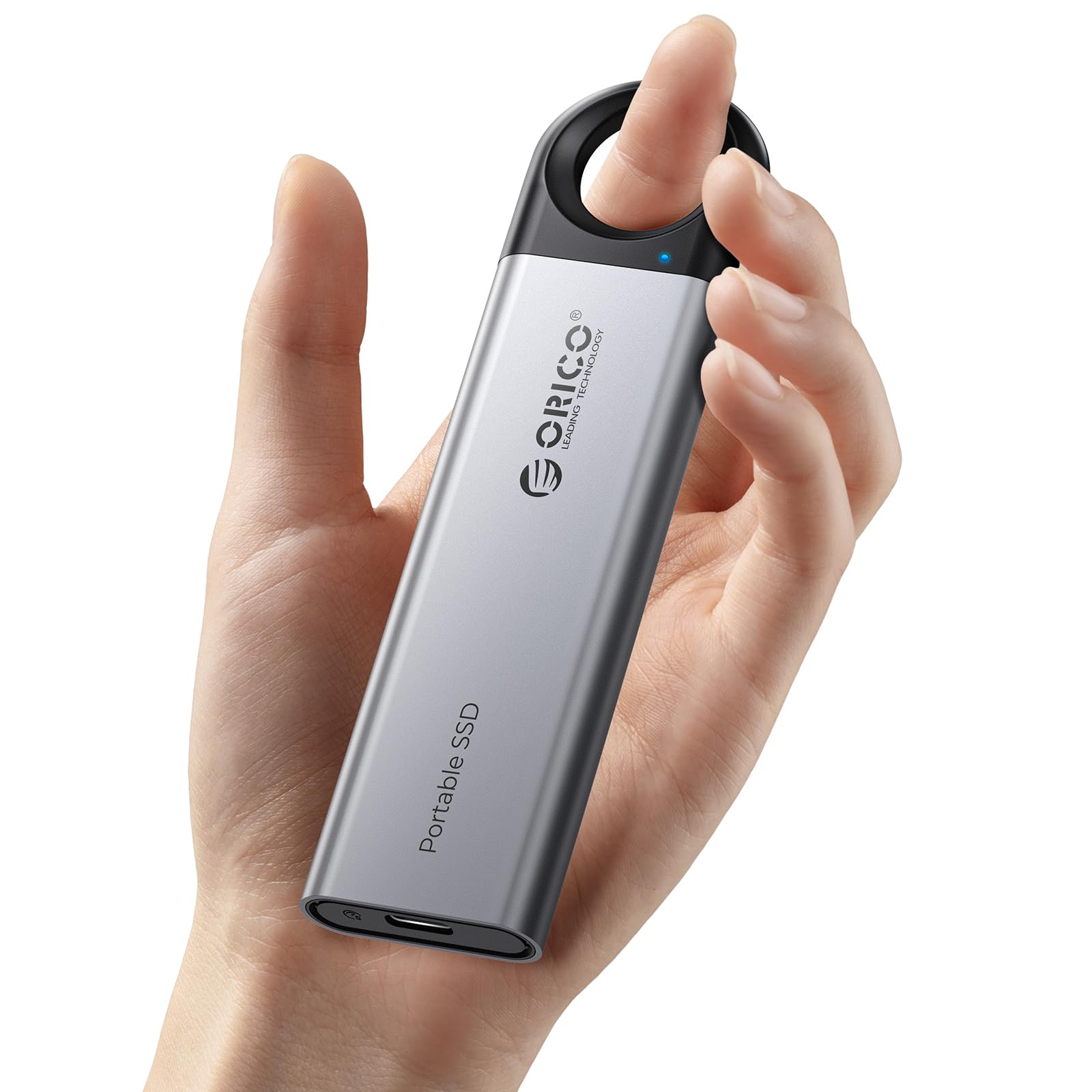 ORICO SSD Externo 512 GB hasta 500 MB/s, Unidad portátil de Estado sólido con diseño de Agujero Colgante, Plug and Play, Cable USB C & A 2 en 1, Almacenamiento confiable para teléfonos Inteligentes