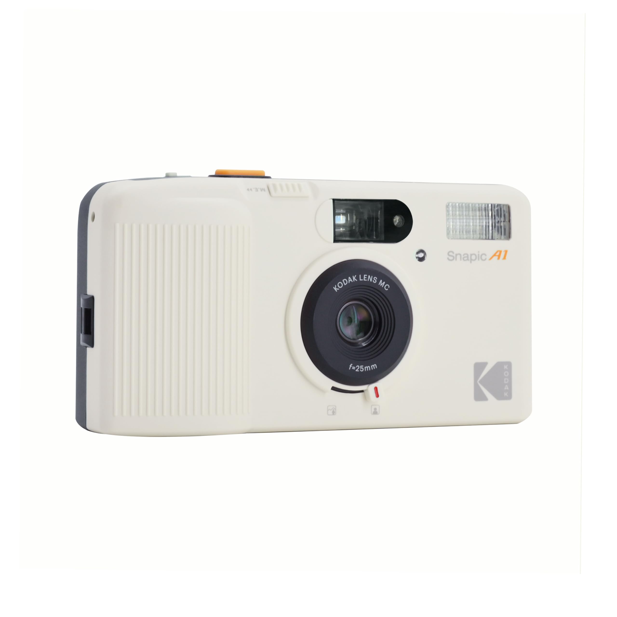 KODAK Snapic A1 Cámara de película de 35 mm, 35 mm, Reutilizable, Enfoque de 2 Zonas, Ligera, compacta (Blanco Marfil) (La película y la batería AAA no están Incluidas)