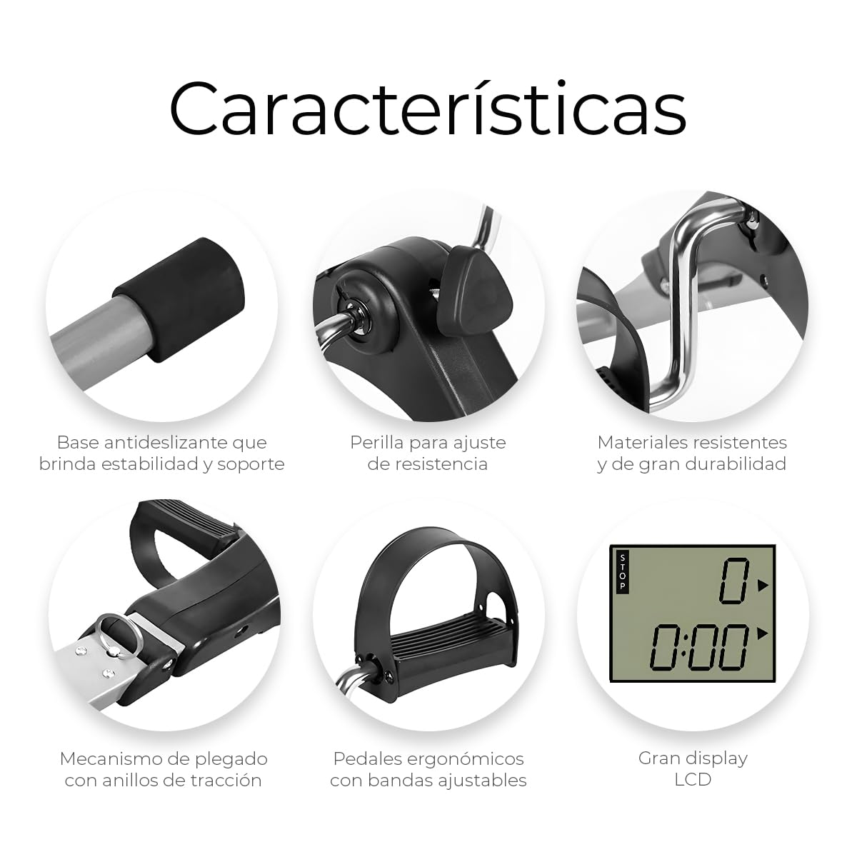 Raganet, Ejercitador de Pedal Fitness, Bicicleta Estática para Entrenamiento de Piernas plegable con Pantalla LED y Resistencia Ajustable, Uso Profesional o del Hogar, Rehabilitación y fortalecimiento