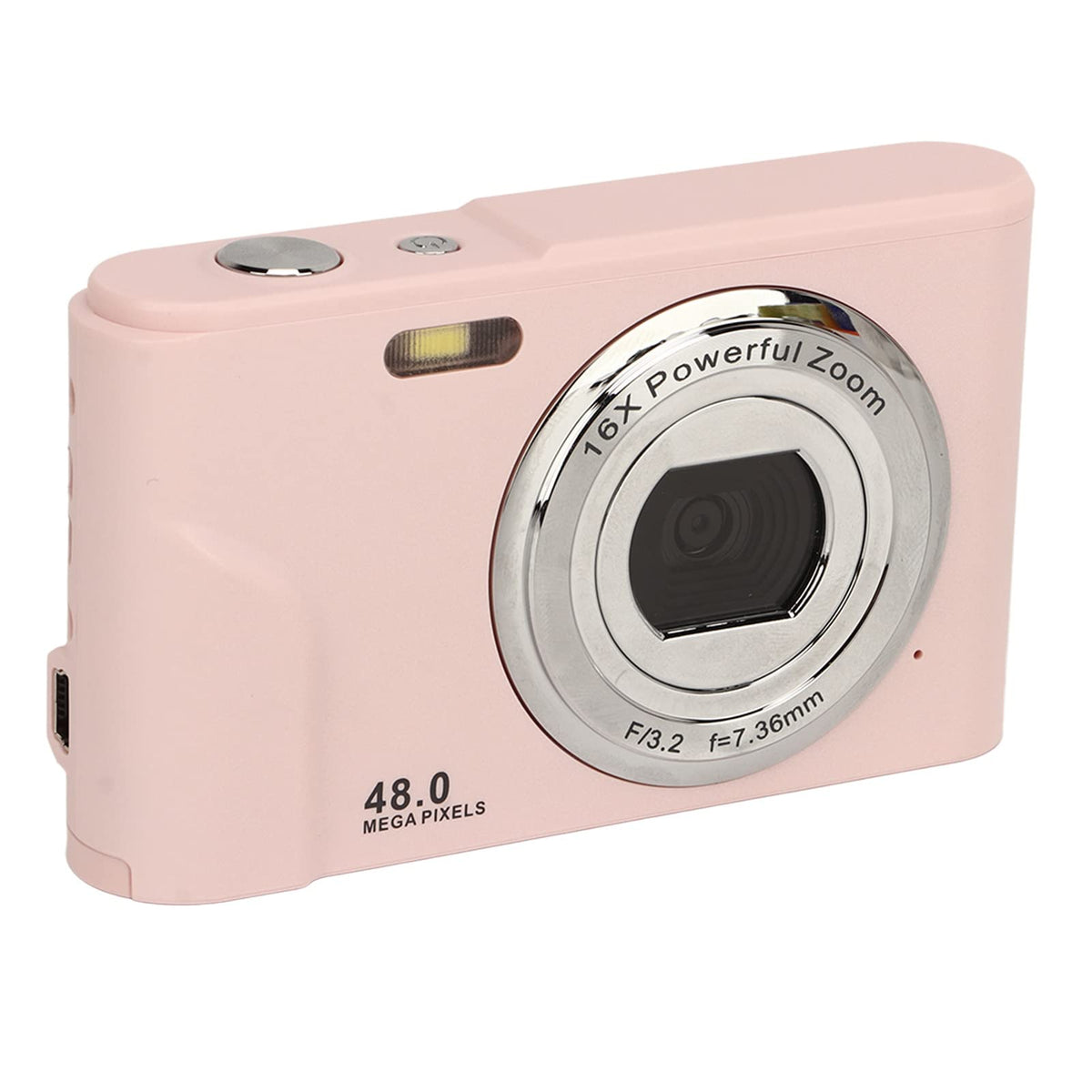 Cámara Digital, HD 1080P 48MP Vlogging Cámara para Niños Videocámara con Pantalla IPS de 2,4 Pulgadas, Zoom 16X Autofocus Compacto Mini Cámara de Bolsillo Regalos para Estudiantes (hada rosa)