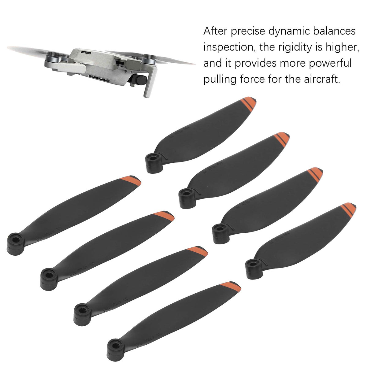 Dilwe 2 Pares de hélices para Drones, Juego de hélices para Drones para PC, Accesorios para Drones compatibles con Mini 2(Naranja)