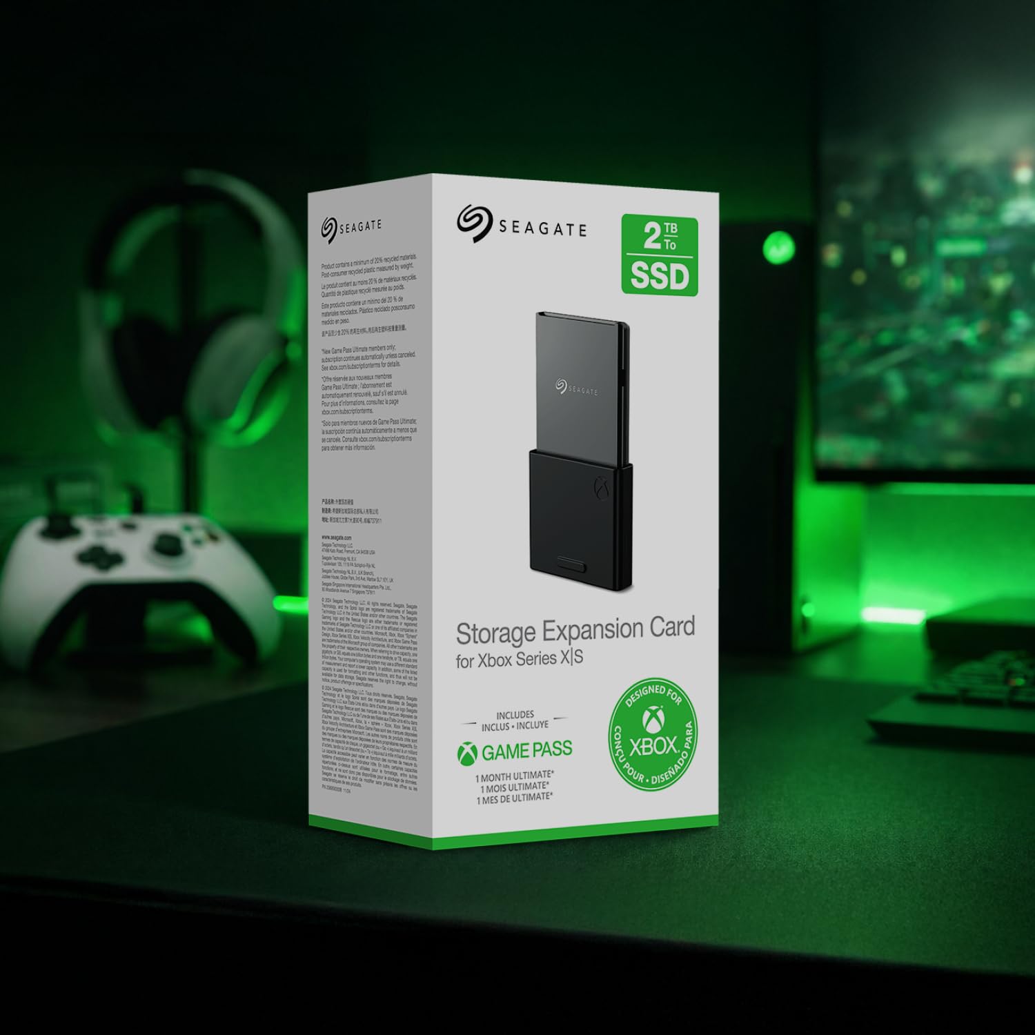Seagate Expansion Card SSD 4TB, Xbox Series X|S, Plug and Play NVMe - Licencia Oficial de Servicios de Rescate (STJR4000400)
