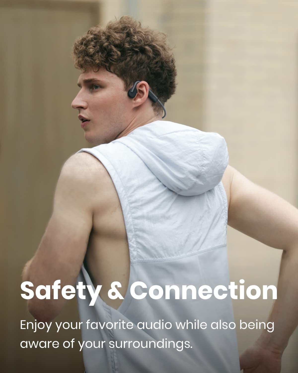 SHOKZ OpenMove auriculares conducción ósea,Open-Ear auriculares deportivos inalámbricos con Bluetooth y micrófono,auriculares resistencia al agua IP55 para correr y ejercicio,6h Duración Batería, Gris