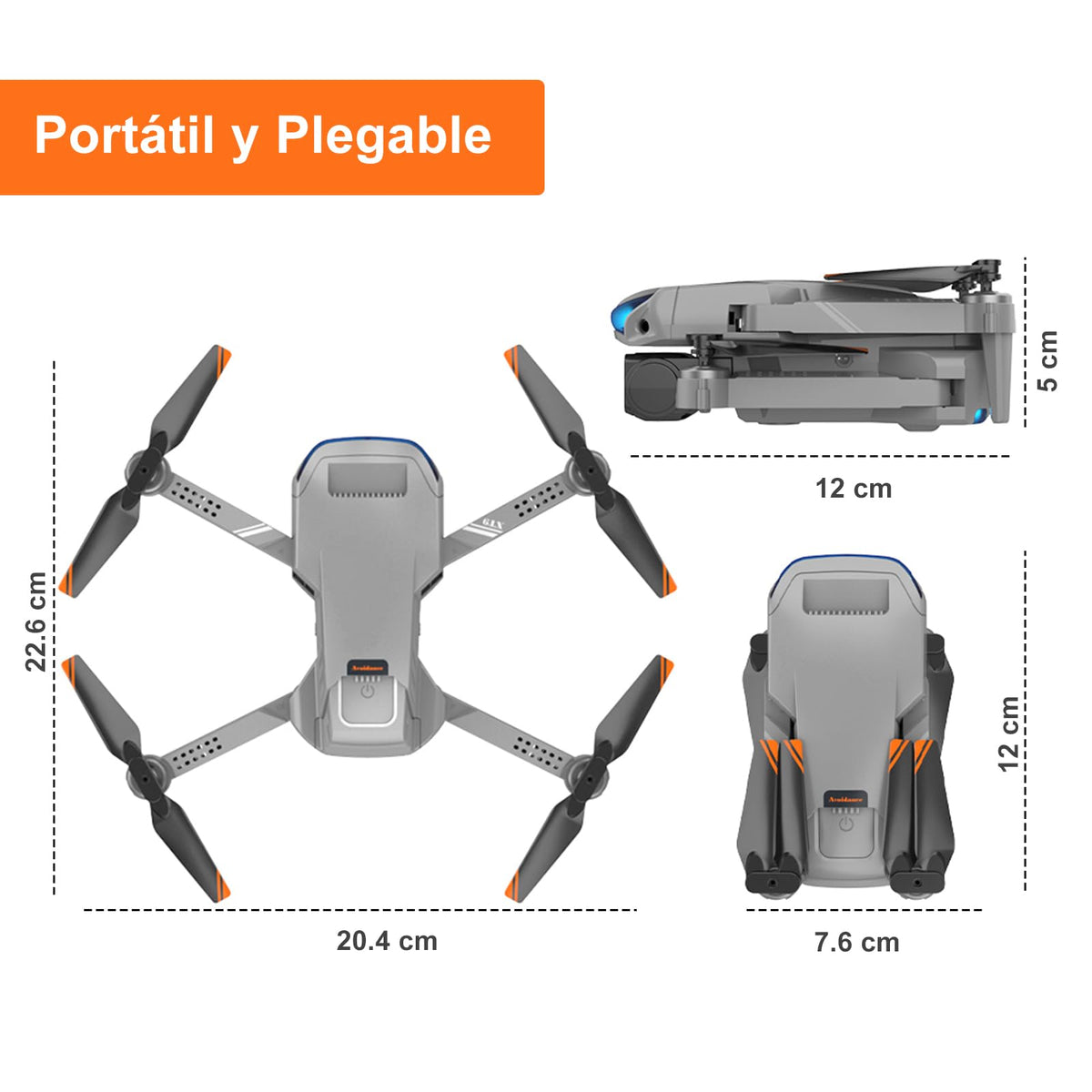 AXNEN Mini Dron Con Cámara 4K, Drones con Motor sin Escobillas con 3 baterías, Dron Plegable Drone 4K para Principiantes, Adolescentes y Adultos (Blanco)