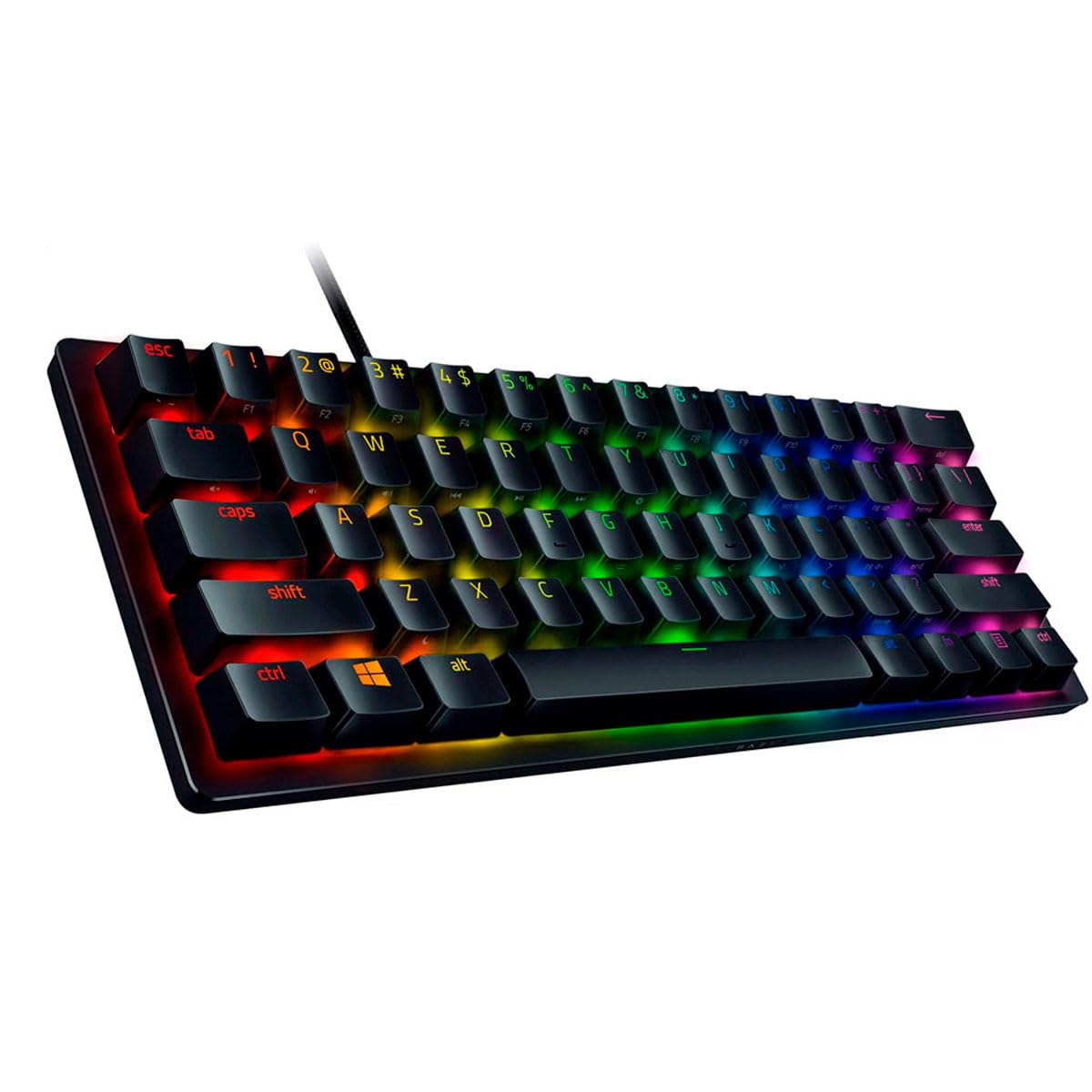 Razer Huntsman Mini 60% Edición Especial Teclado Mecanico - 61 Teclas, Alámbrico, QWERTY, Aluminio ,Cable Tipo C Desmontable, Chroma RGB para Pc Gamer, Teclado Gamer ( Reacondicionado)