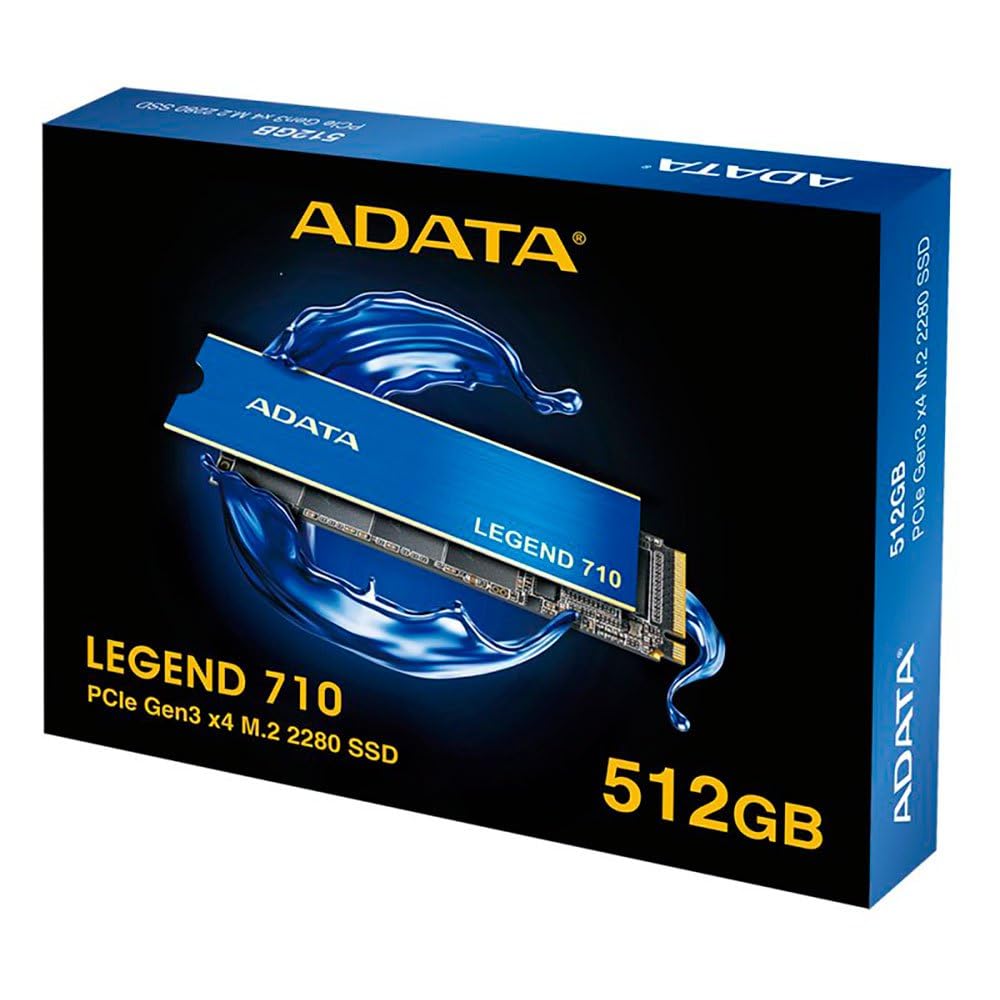 Adata Legend 710 512GB NVMe M.2 2280 SSD (Lectura de hasta 2400MB/s y Escritura de hasta 1600MB/s)