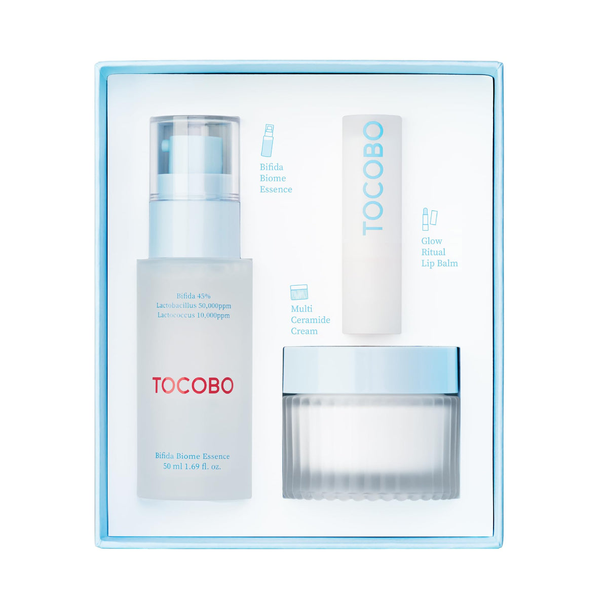TOCOBO Glow & Moist Trio Set Kit de Cuidado Facial Coreano para Hidratar e Iluminar la Piel