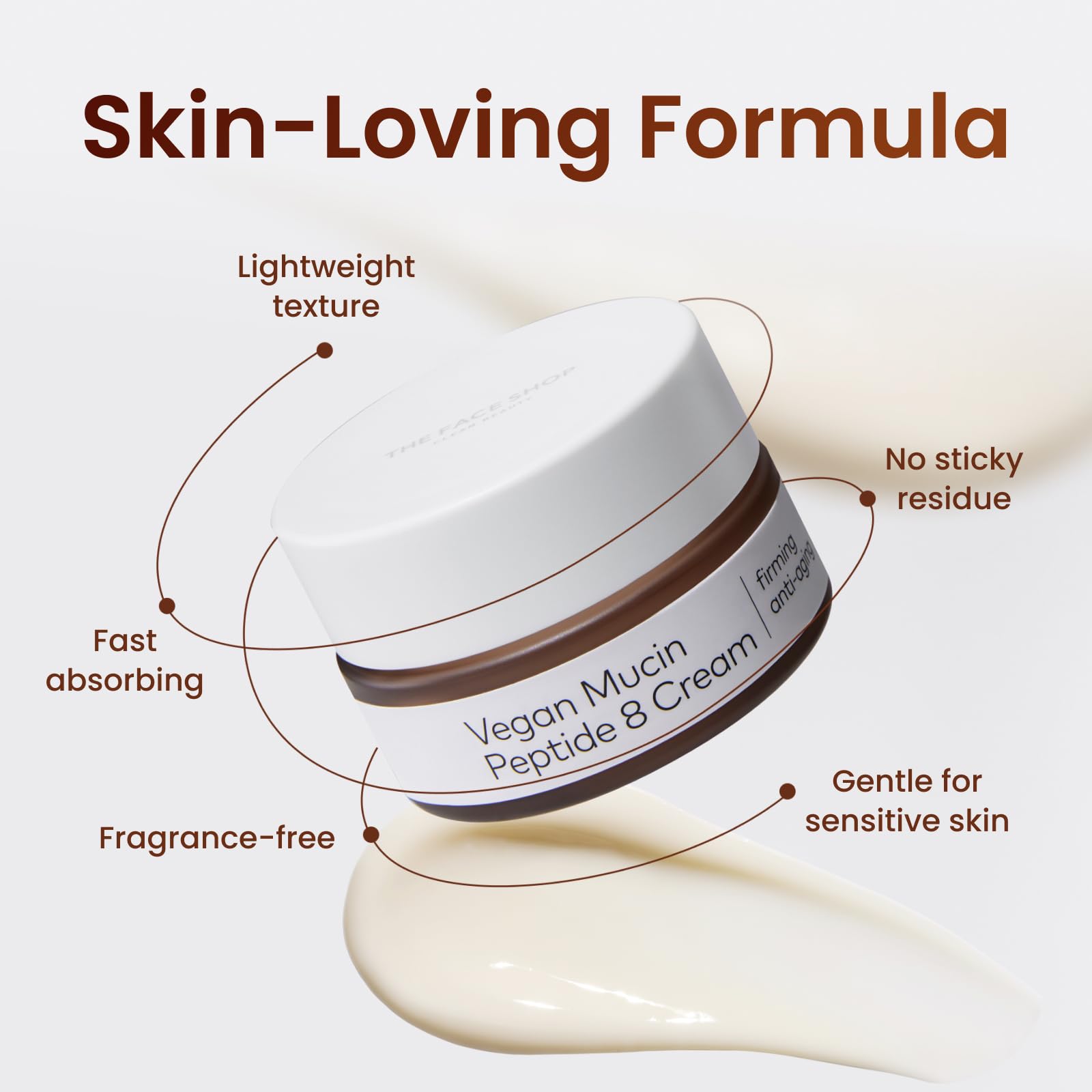 The Face Shop Alltimate - Crema Facial Coreana con Mucina Vegana y 8 Péptidos | Antiedad Reafirmante para Arrugas y Líneas Finas | Hidratante Ligero Apto para Piel Sensible | K-Beauty