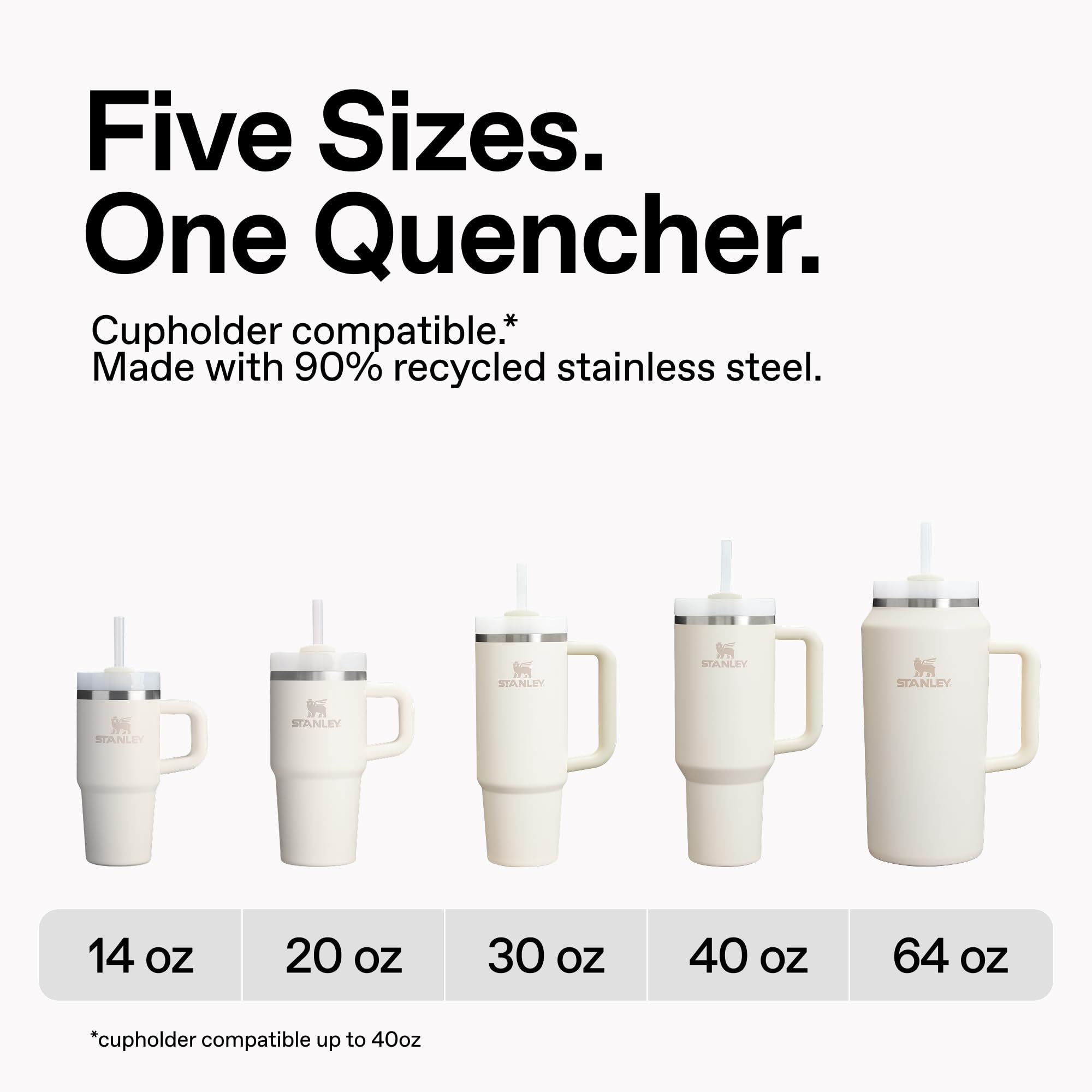 Stanley Quencher H2.0 - Vaso con asa y pajilla de 30 onzas, tapa Flowstate de 3 posiciones, compatible con portavasos para viajes, acero inoxidable con aislamiento, libre de BPA, crepúsculo estriado