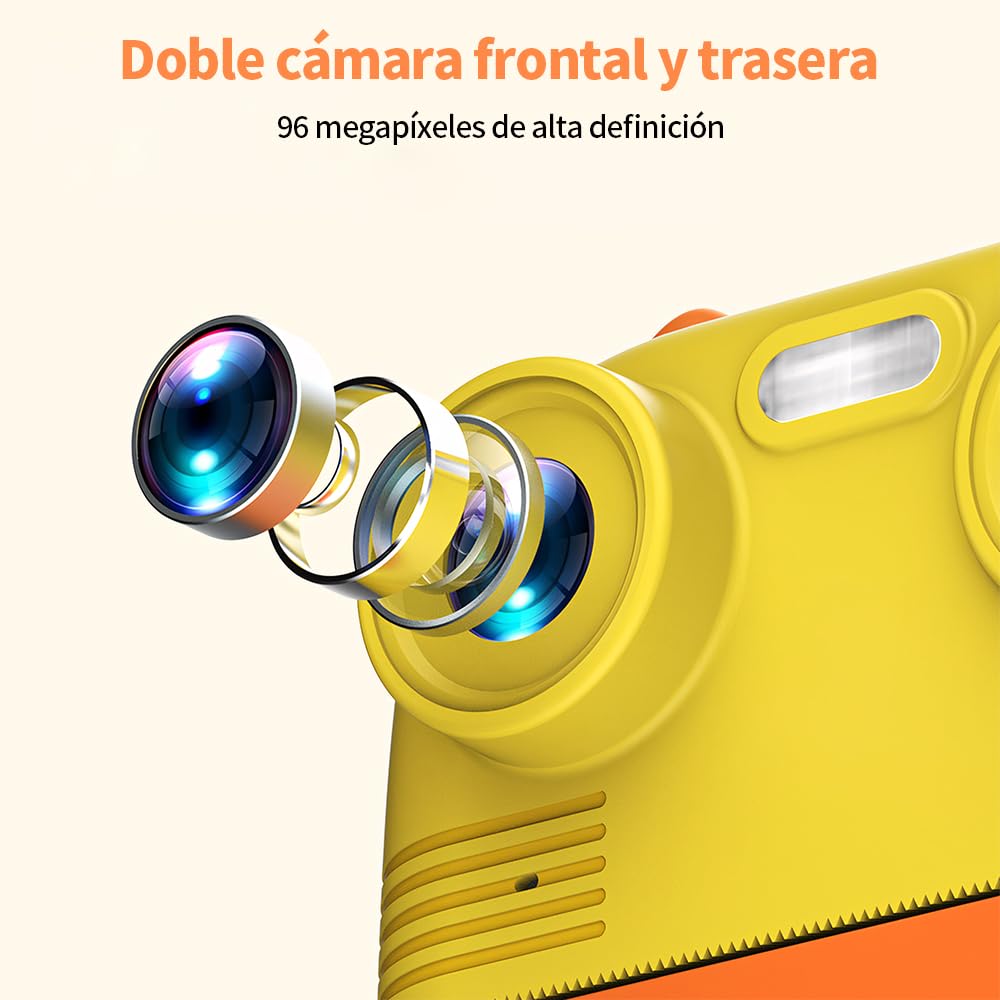 JESWO Cámara Infantil, Cámara Instantánea para Niños, Tarjeta SD de 32 GB Cámara de impresión instantánea para niños de 3 a 12 años