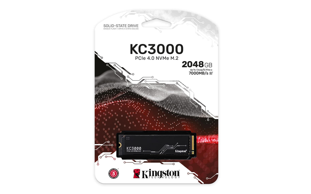 Kingston SSD KC3000, 2048 GB, M.2 2280, NVMe PCIe Gen 4.0, Lectura: 7000MB/s y Escritura: 7000MB/s, SKC3000D/2048G