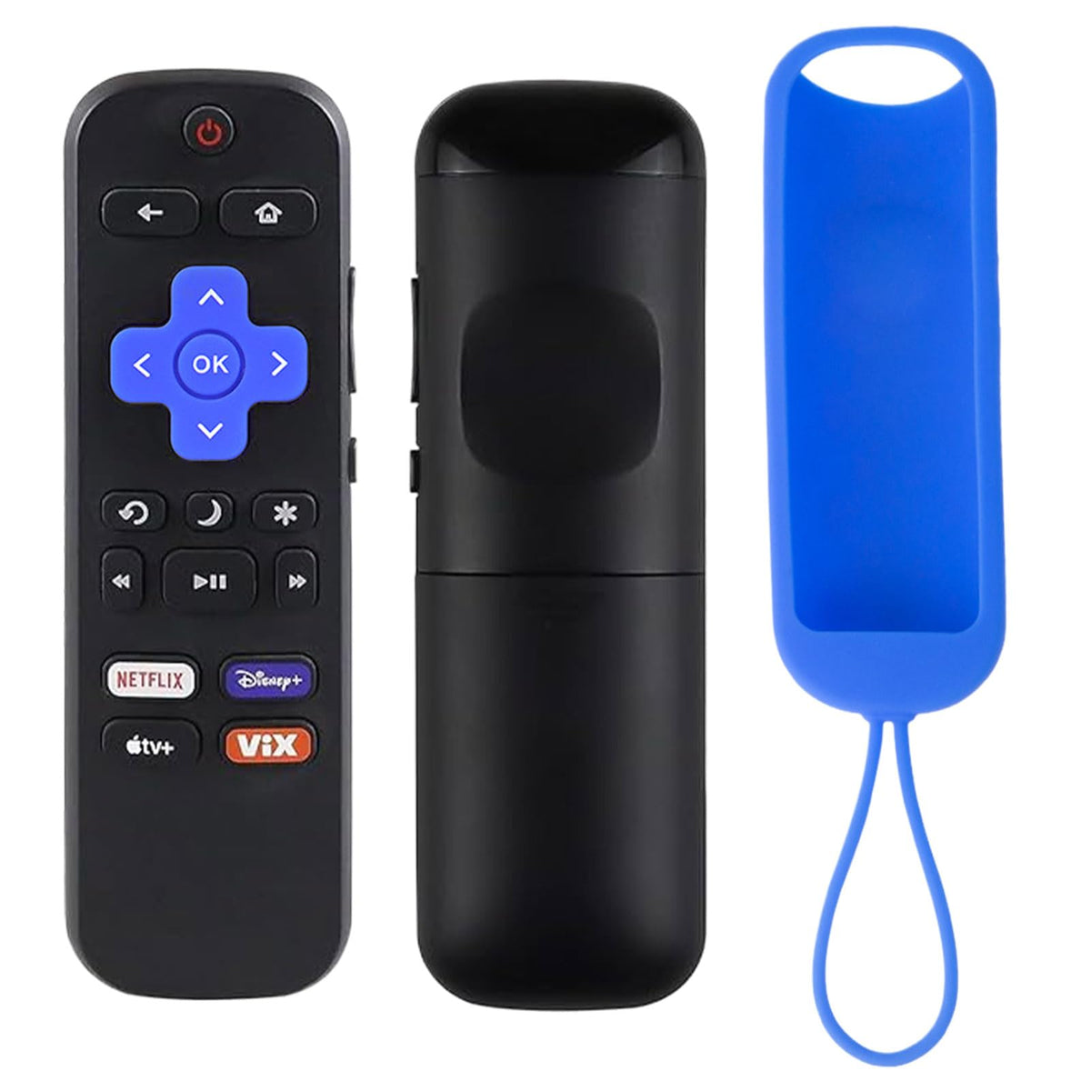 DOMOKO Control Remoto Compatible con Roku TV TCL Hisense ONN Hitachi Element Westinghouse Philips JVC TVs con Cuatro Teclas de Acceso Rápido
