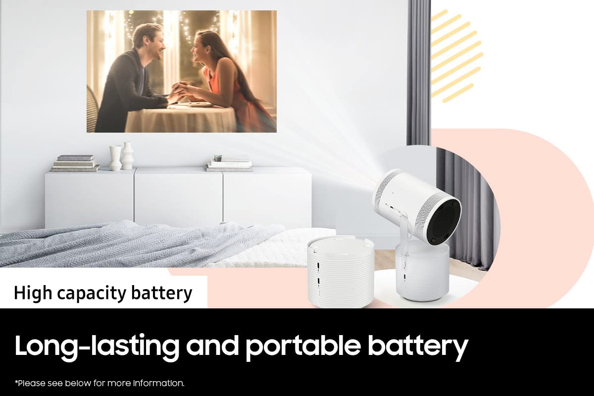 Samsung - Base de batería para proyector portátil Inteligente, Uso práctico, Carga de energía para Cine en casa y Entretenimiento, VG-FBB3BA/ZA, 2022, Color Blanco