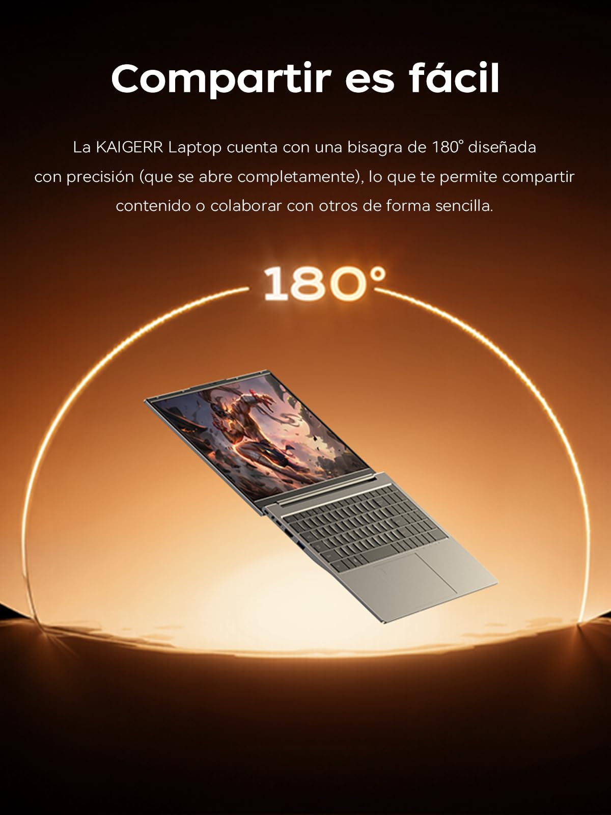 KAIGERR Laptop Gamer Ryzen 7 7730U (8C/16T, hasta 4.5GHz), 16GB RAM 512GB NVMe SSD Laptops, 15.6" FHD, Win 11 Pro, Teclado Físico en Español, Radeon RX Vega 8, Wi-Fi 6
