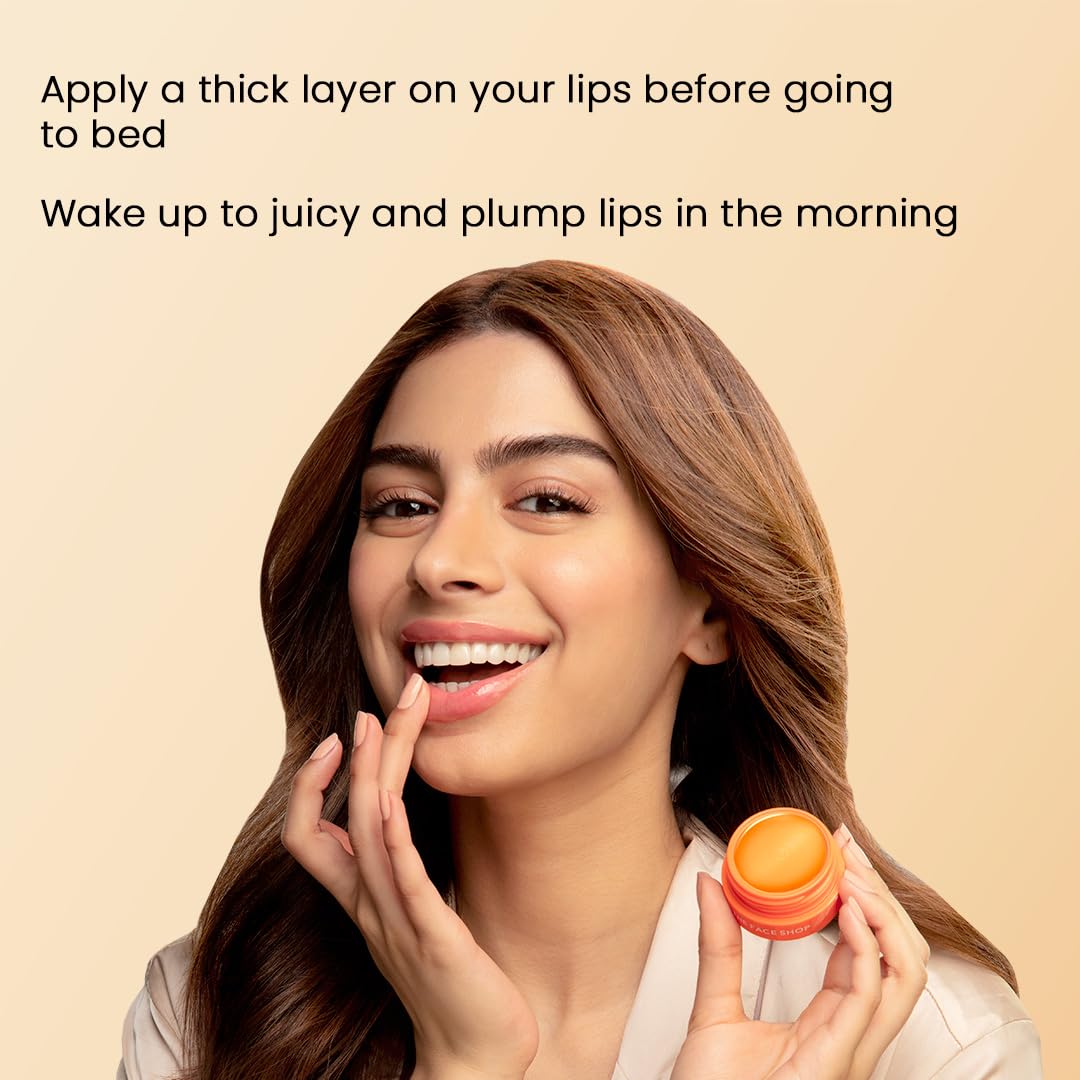 The Face Shop - Mascarilla nocturna de labios con vitamina C - Tratamiento hidratante para labios radiantes con efecto glow - K-beauty coreano original para suavidad intensa