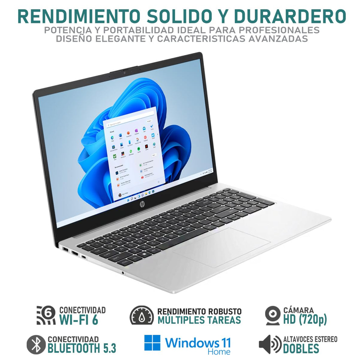 HP Laptop 255 G10 AMD Ryzen 3 7330U 8GB RAM 512GB SSD 15.6" Windows 11 Home Teclado en Español