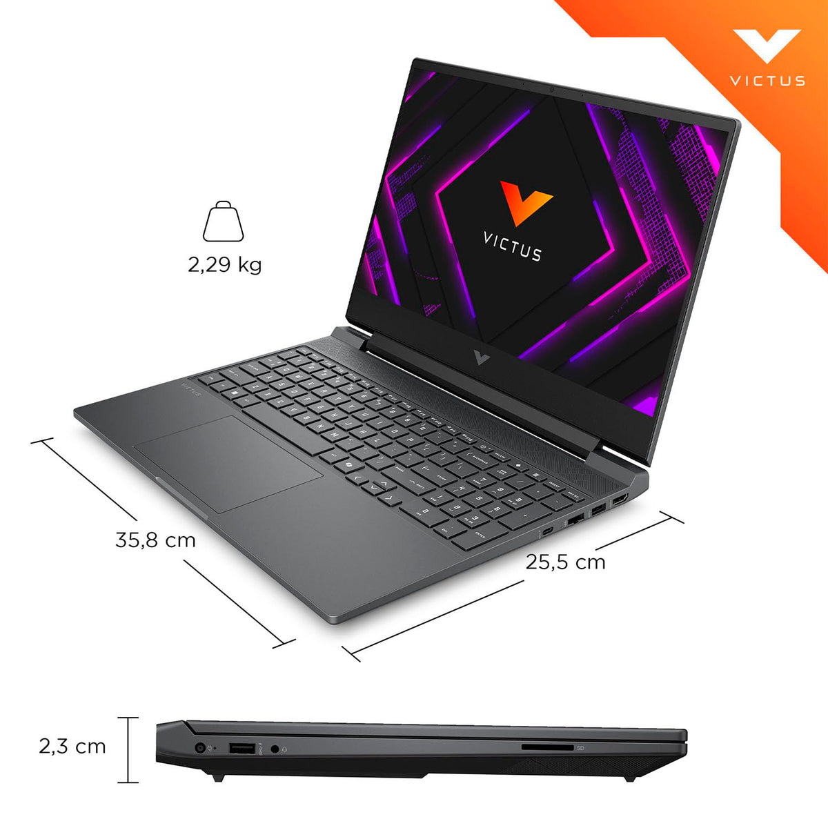 HP Laptop Gaming Victus 15-fa2004la, Intel Core i5, 24 GB RAM, 512 GB SSD, 15.6", FHD, NVIDIA GeForce RTX 3050 (6GB), Windows 11 Home, Teclado en Español, Garantía Mexico, Plata Cromo