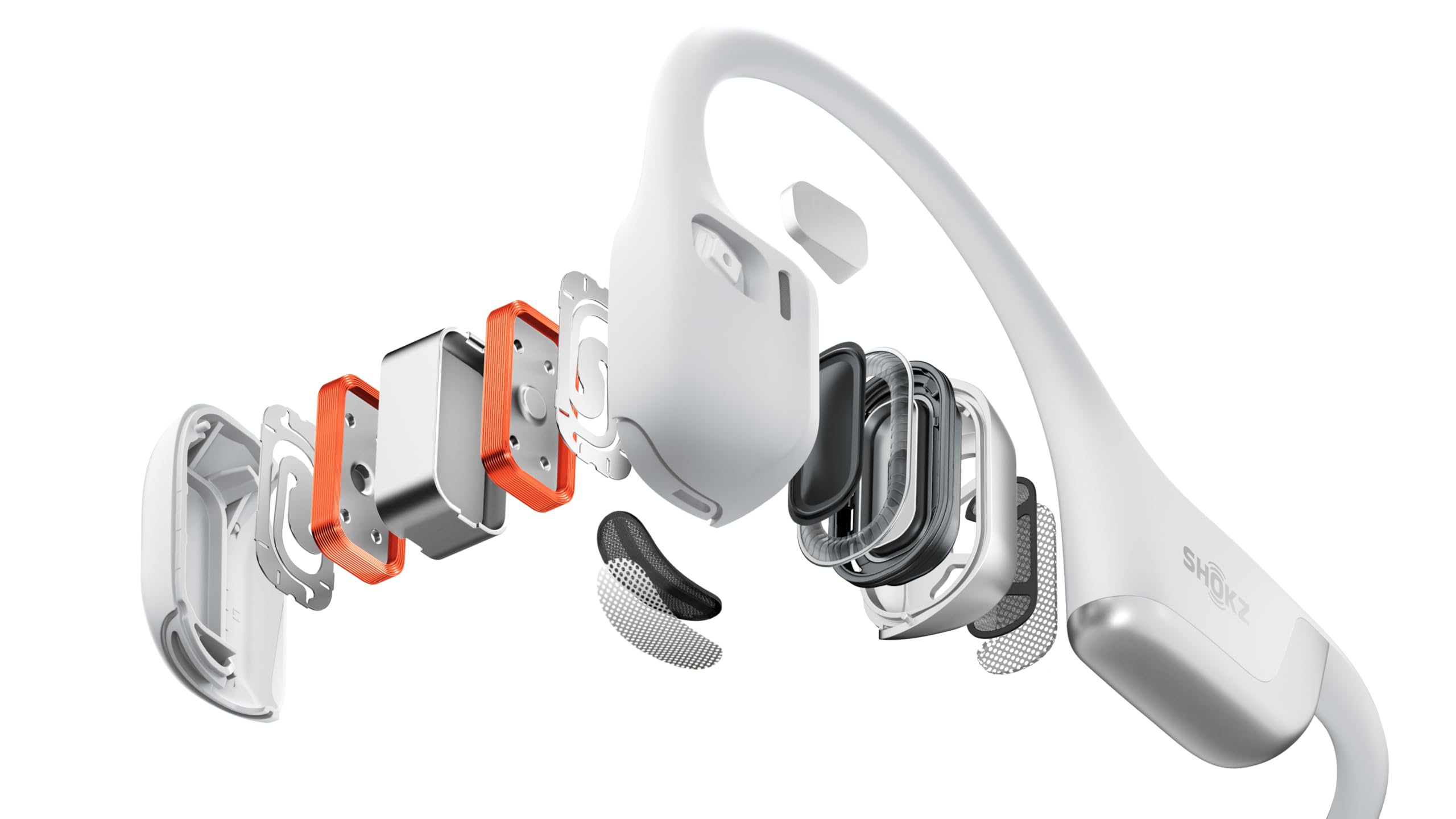 SHOKZ OpenRun Pro 2 Plata - Auriculares Deportivos de conducción ósea de oído Abierto, con Diadema, Resistentes al Sudor, Auriculares de Entrenamiento, Seguro, inalámbrico, Ajuste cómodo.