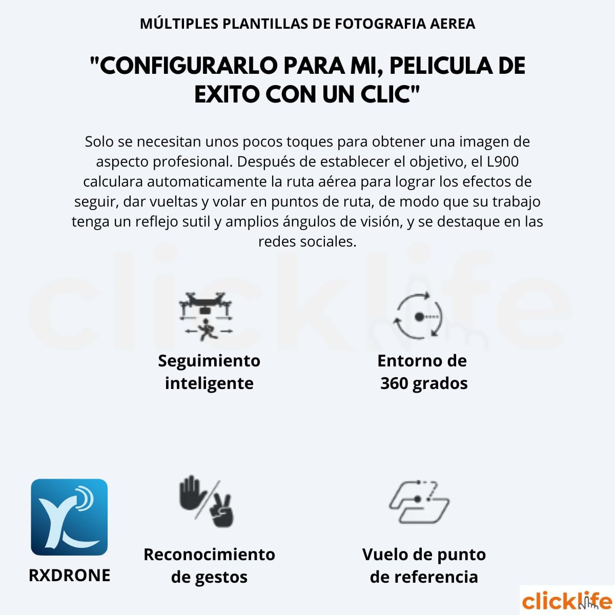 Clicklife - Drone 4k 2 Cámaras Wifi Gps Fpv Control Remoto Profesional
