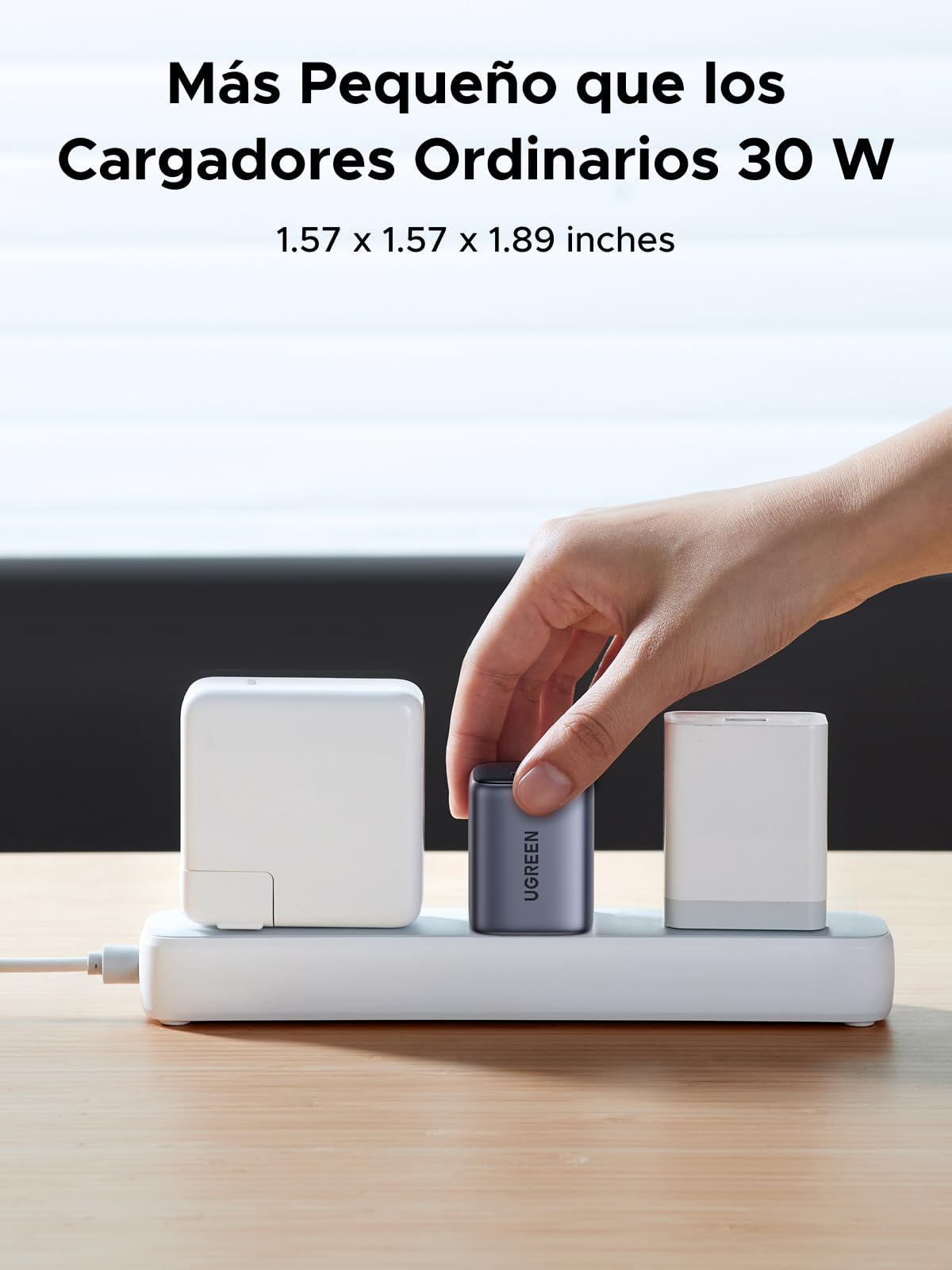 UGREEN Nexode 35W GAN Cargador Tipo C Carga Raida, PD USB C con 2 Puertos, USB C y USB A Compatible con Galaxy S24/S23/S22, iPhone 16 15 14 Pro MAX, MacBook, iPad, Negro