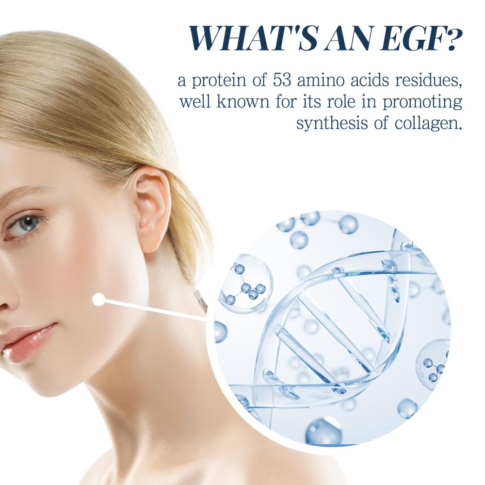 FOREST OF THE BORGES'S Suero EGF con factor de crecimiento epidérmico, 1,7 onzas líquidas/50 ml, ingredientes cosméticos para el suero facial, suero para la piel, factor de crecimiento EGF coreano, EGF, abundante después