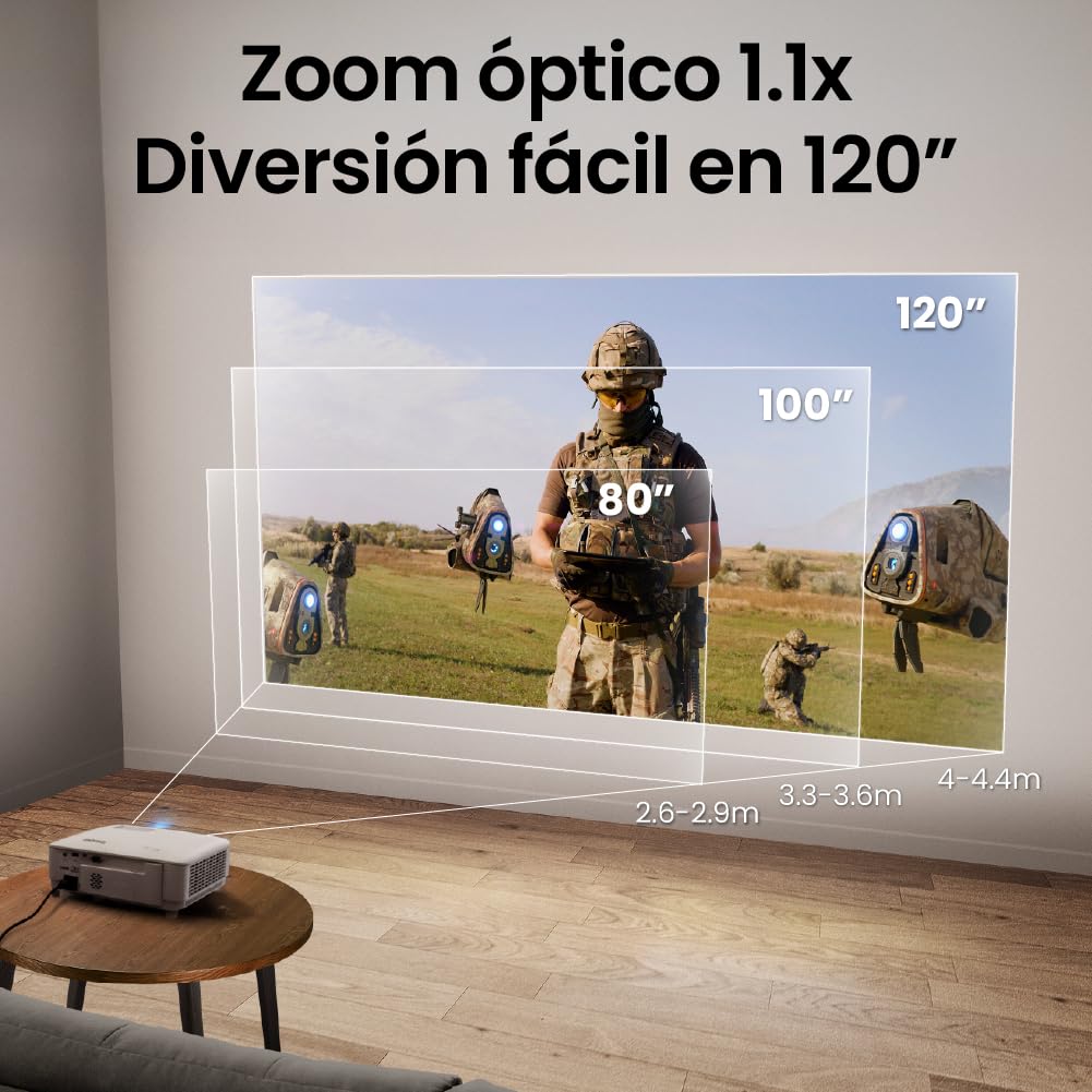 BenQ Proyector TH575C para Entretenimiento en casa 1080p 3800 lúmenes de Alta luminosidad, 16.7 ms de Baja latencia para Videojuegos, Modos de Cine, Deportes y Juegos, corrección automática Vertical
