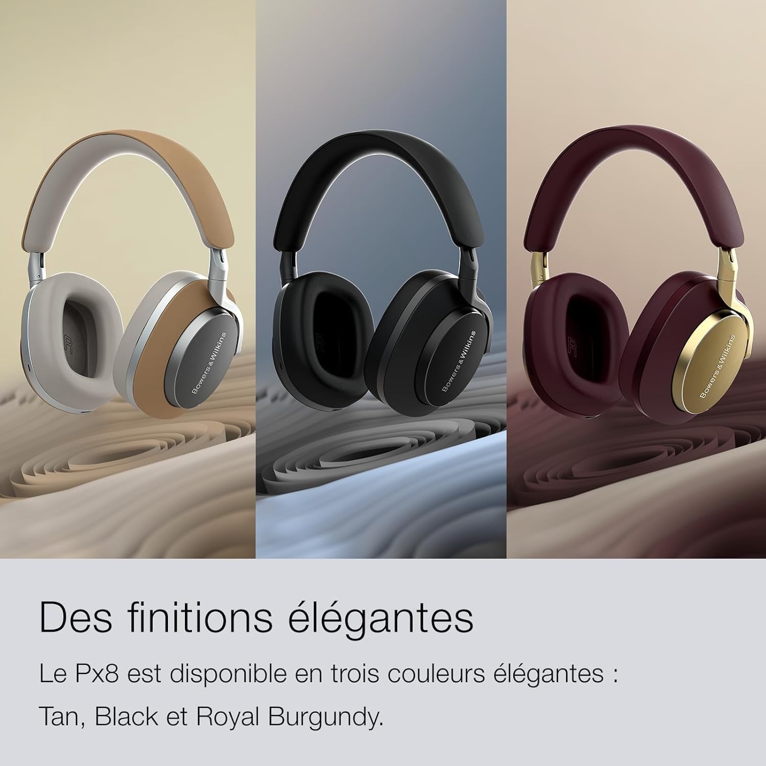 Bowers & Wilkins Px8 Audífonos inalámbricos circumaurales, cancelación Activa Avanzada de Ruido, Materiales de Lujo, duración de batería de 30 Horas, Carga rápida de 15 Minutos, Color Vino Tinto