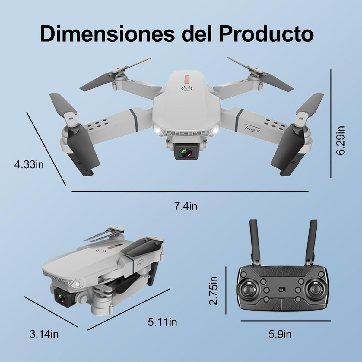 Mini Drone con Cámara 4K Dual Hd, Drone Control Remoto Posibilidad de Giro de 360°, Drones Antisísmicos Rastrear El Vuelo de 100 Metros, Dron con Camara para Adolescentes Principiantes Regalo