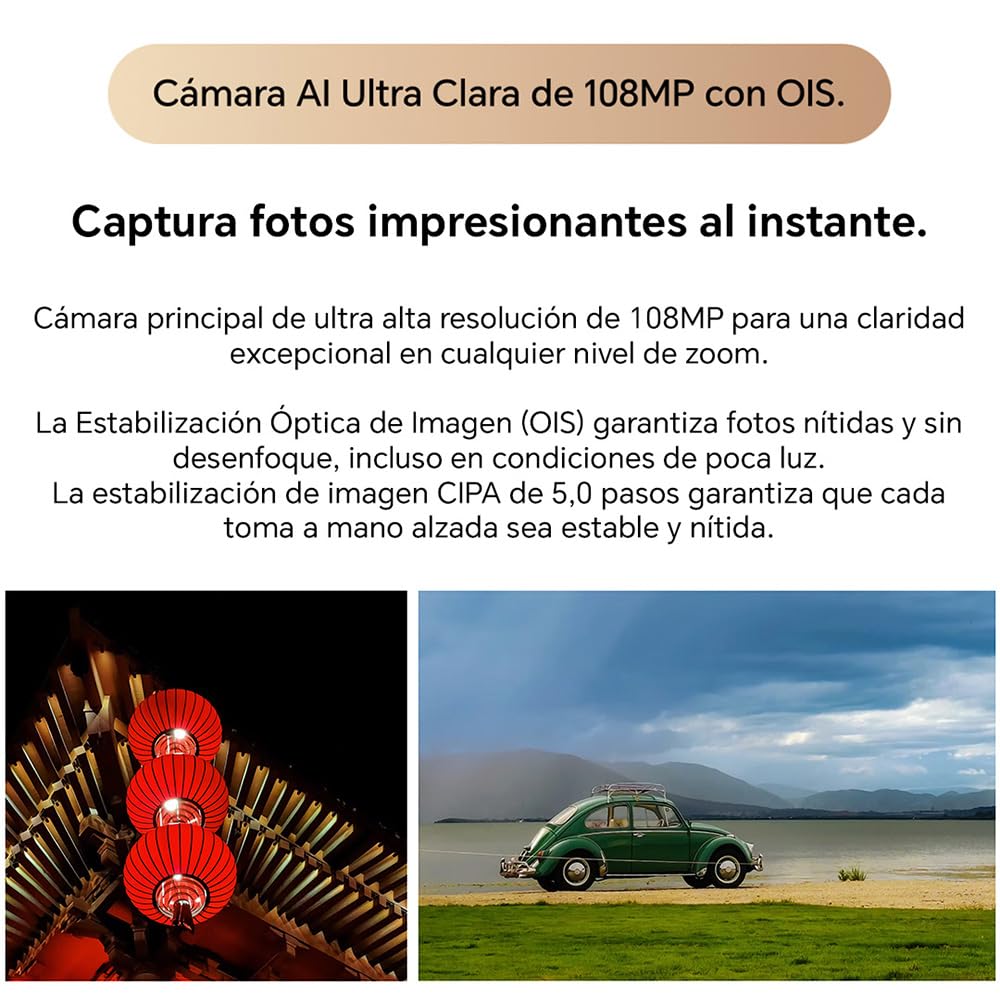 Honor Magic8 Lite 8GB+512GB, Negro, Smartphone 5G, Cámara 108MP